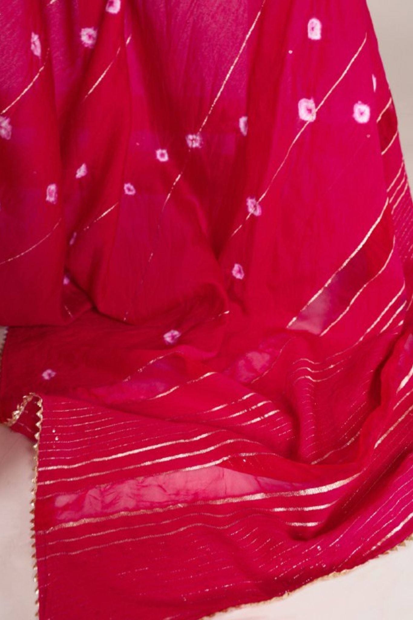 Viscose Chanderi Sequins Zari Line With Gota Patti Work Saree