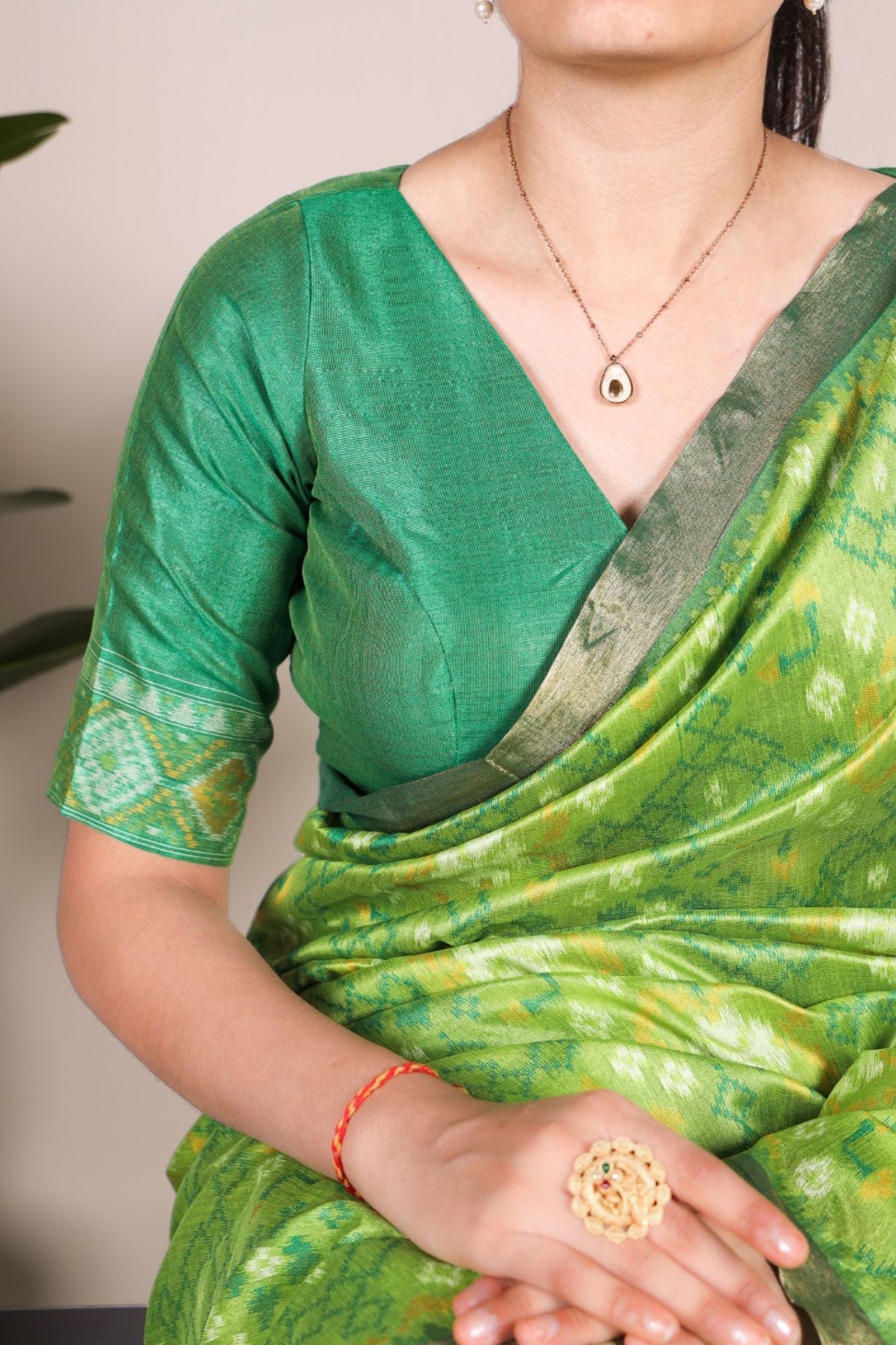 Jacquard Silk Zari Weaving Work With Patola Printed Saree