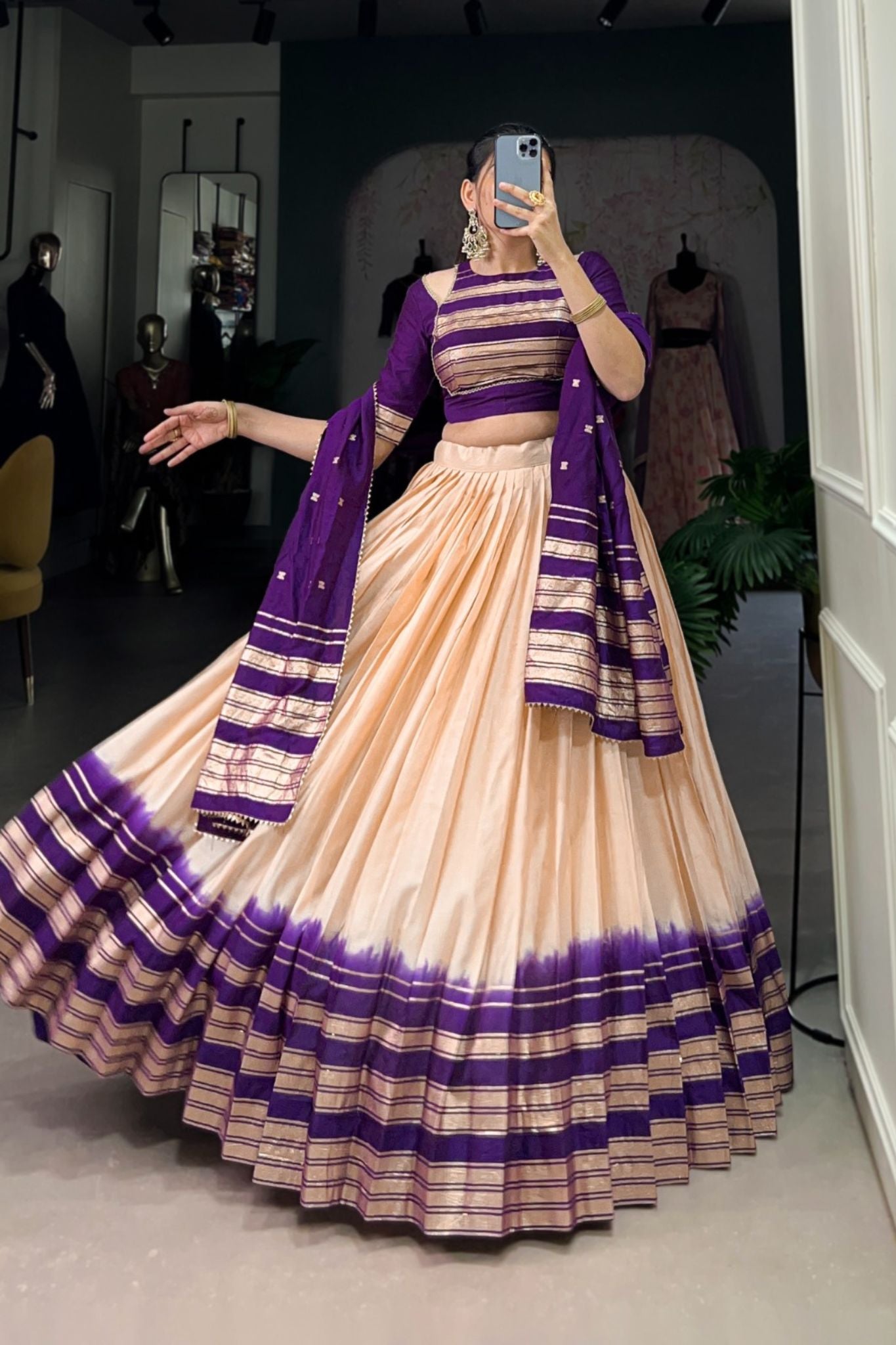 Beautiful Pure Chanderi Stunning Lehenga Choli