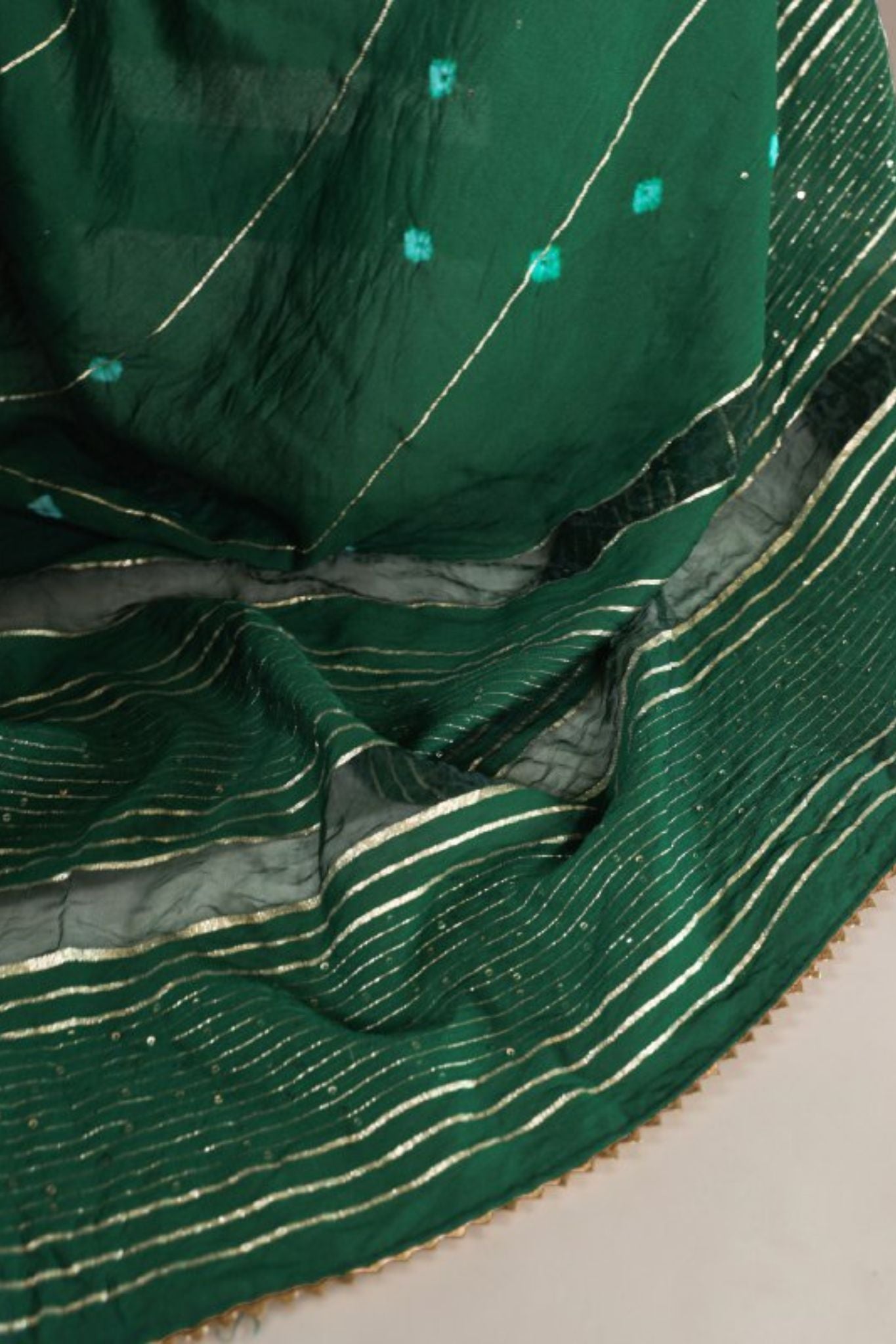 Viscose Chanderi Sequins Zari Line With Gota Patti Work Saree