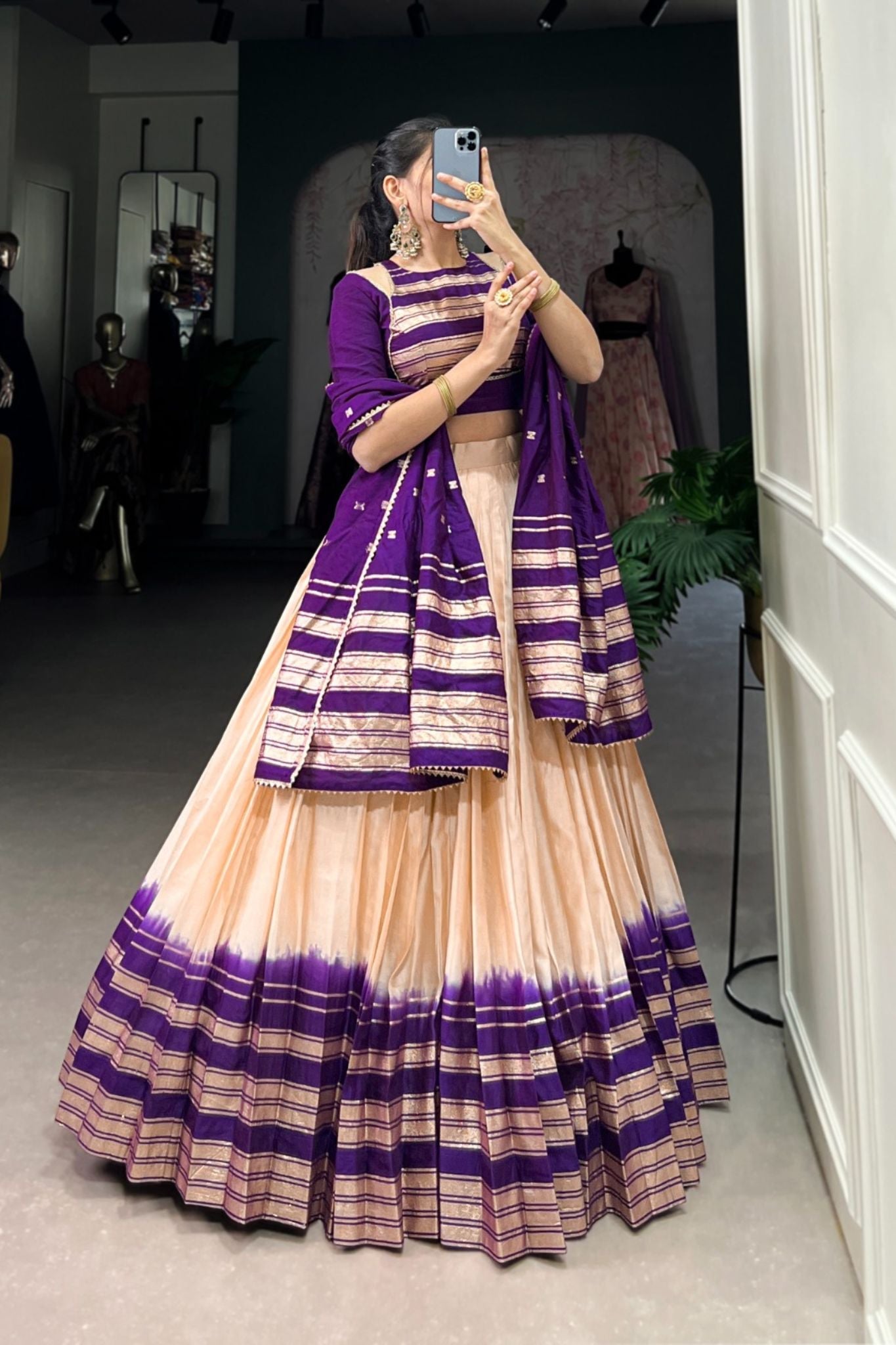 Beautiful Pure Chanderi Stunning Lehenga Choli