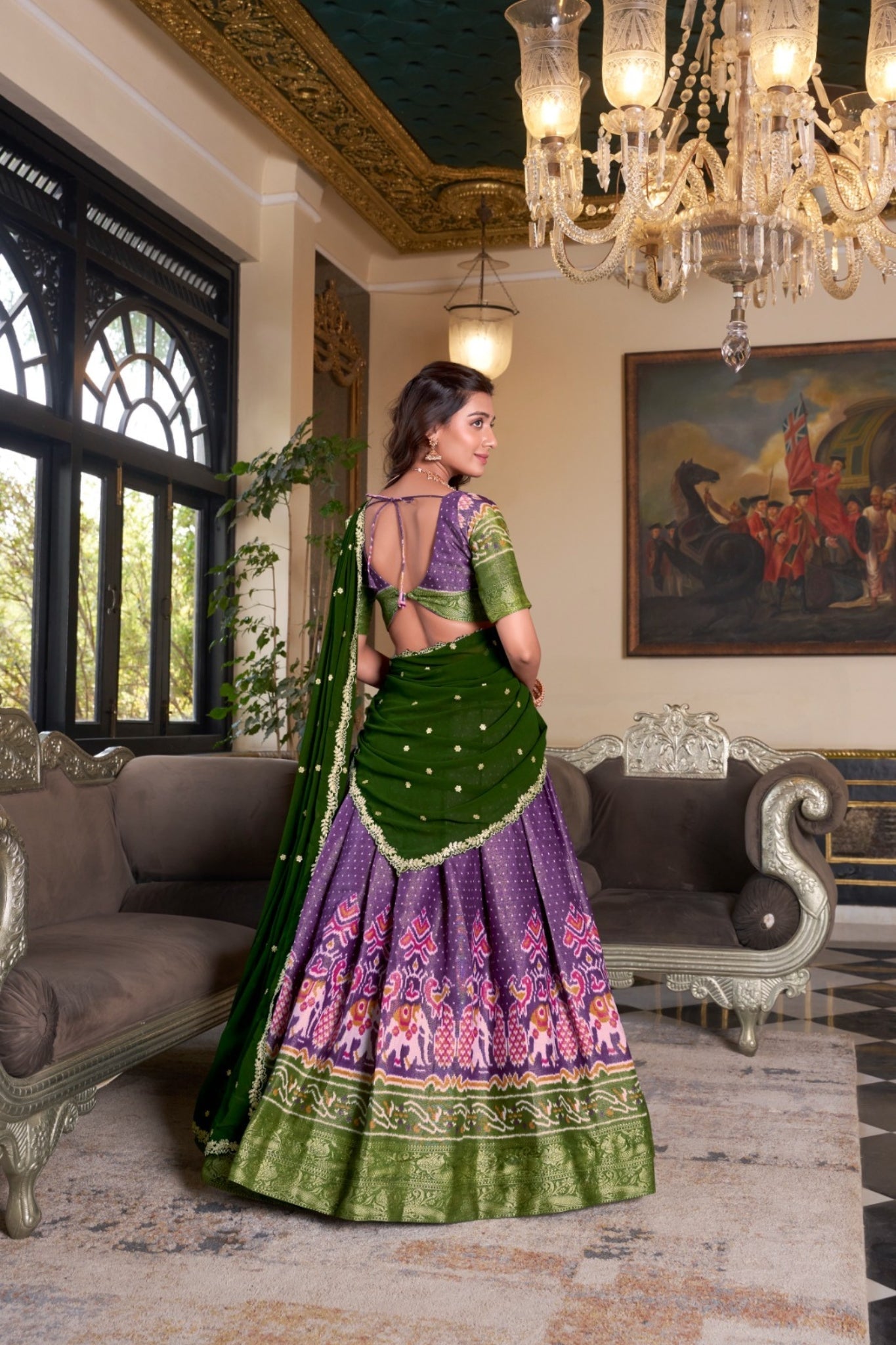 Kanchipuram Silk Lehenga Set With Zari Weaving & Georgette Dupatta