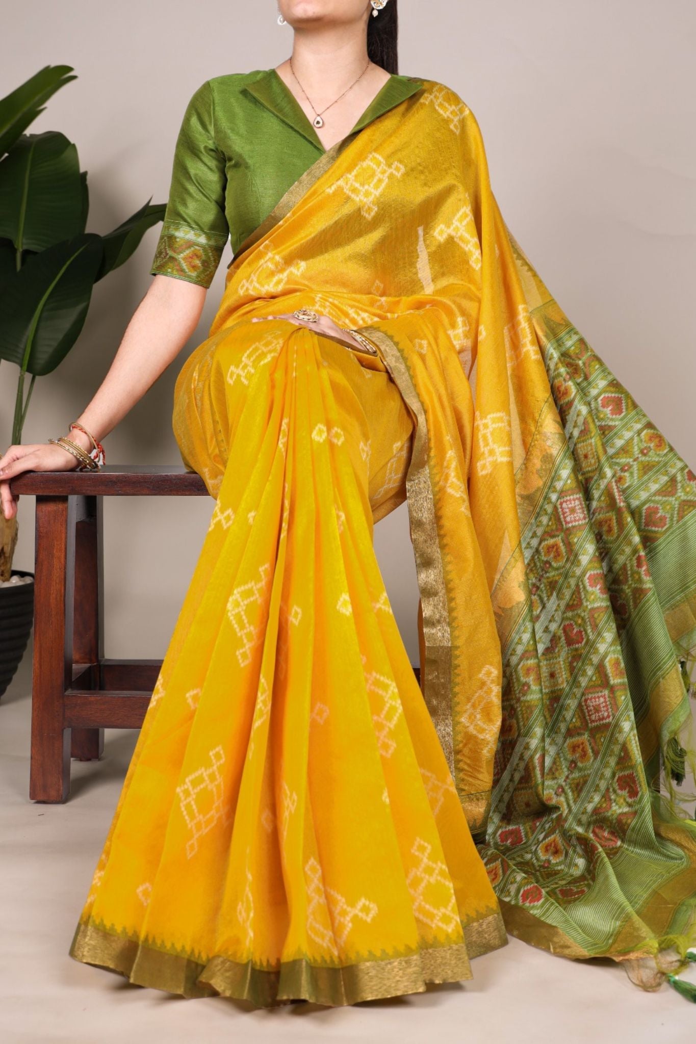 Jacquard Silk Printed With Zari Weaving Work Styled Saree