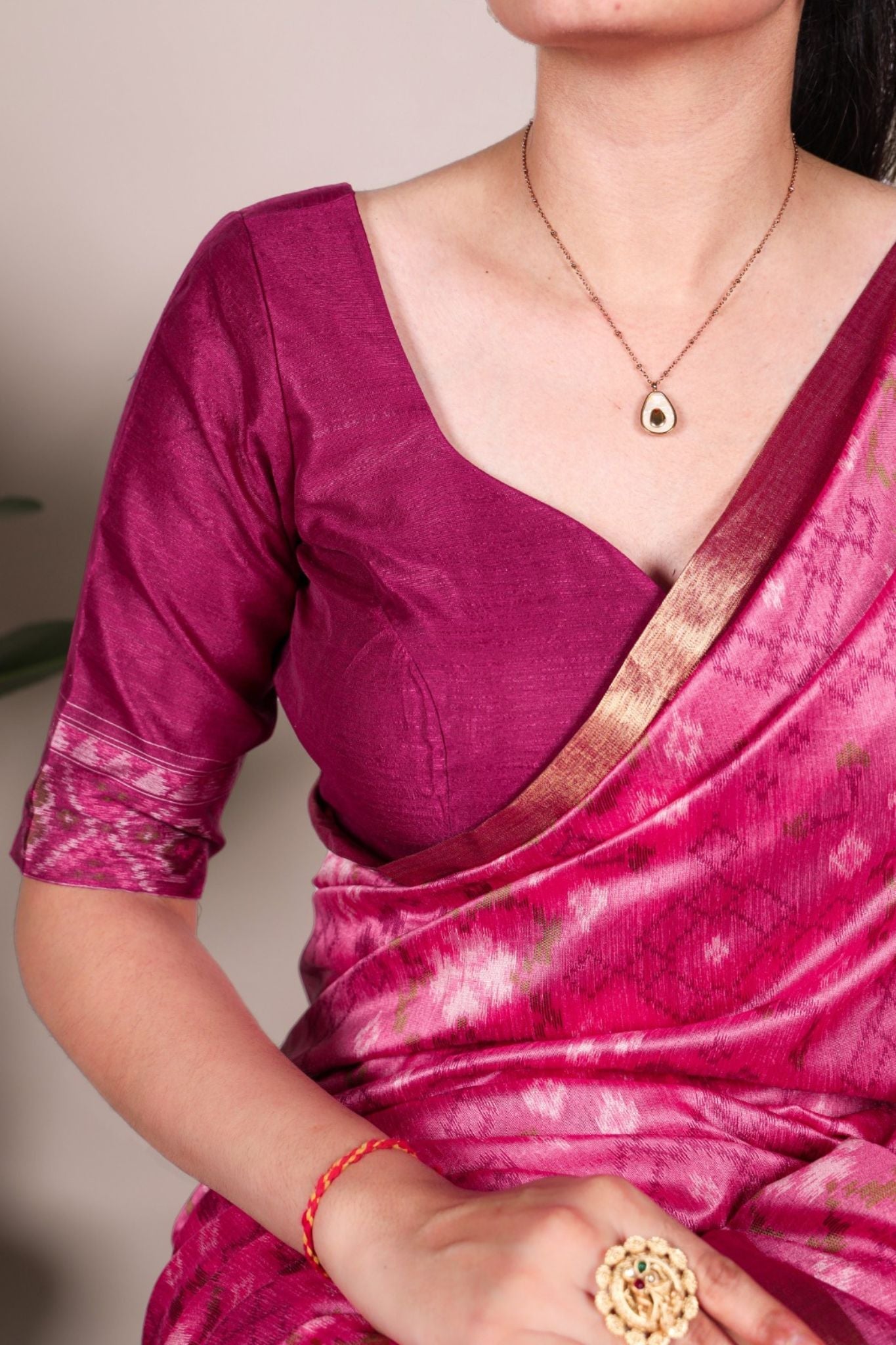 Jacquard Silk Zari Weaving Work With Patola Printed Saree