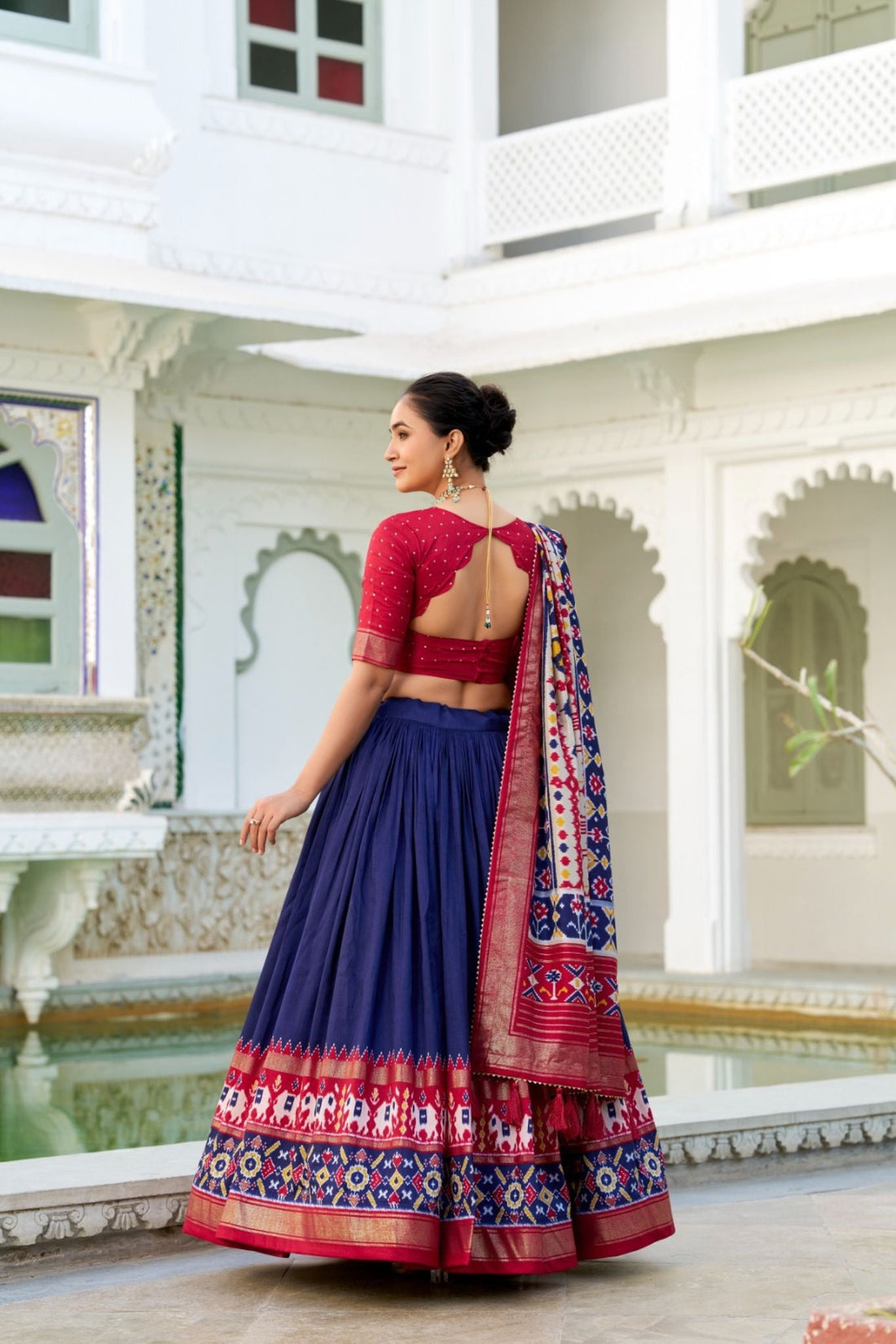 Tussar Silk Patola Printed With Foil Work Lehenga Choli