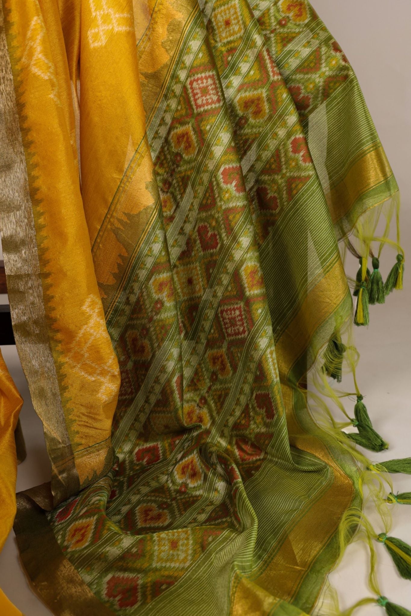 Jacquard Silk Printed With Zari Weaving Work Styled Saree