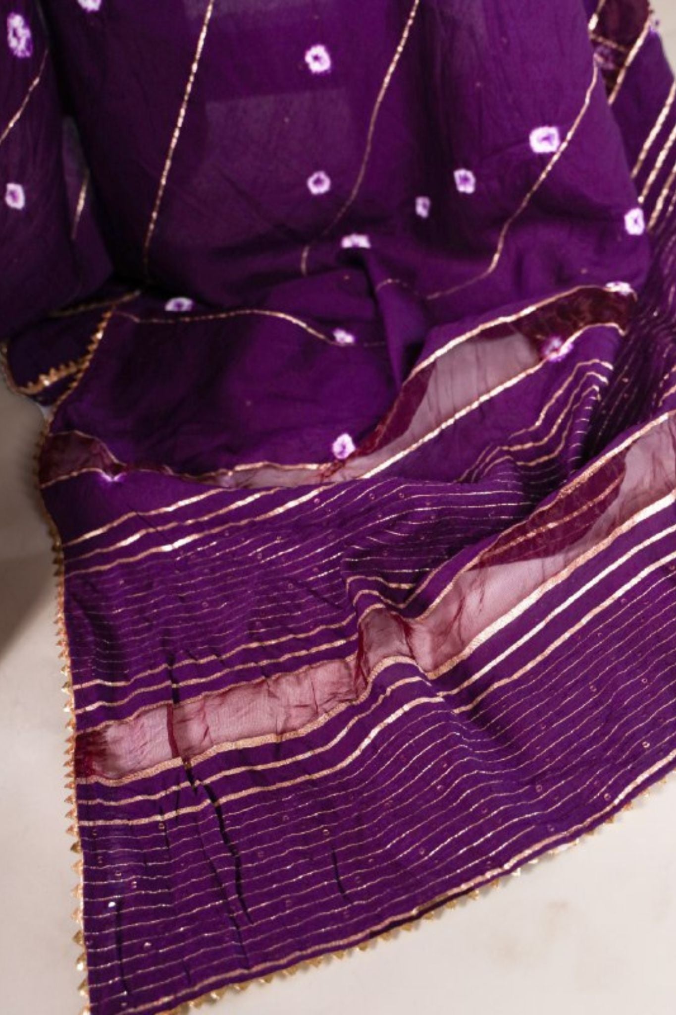 Viscose Chanderi Sequins Zari Line With Gota Patti Work Saree