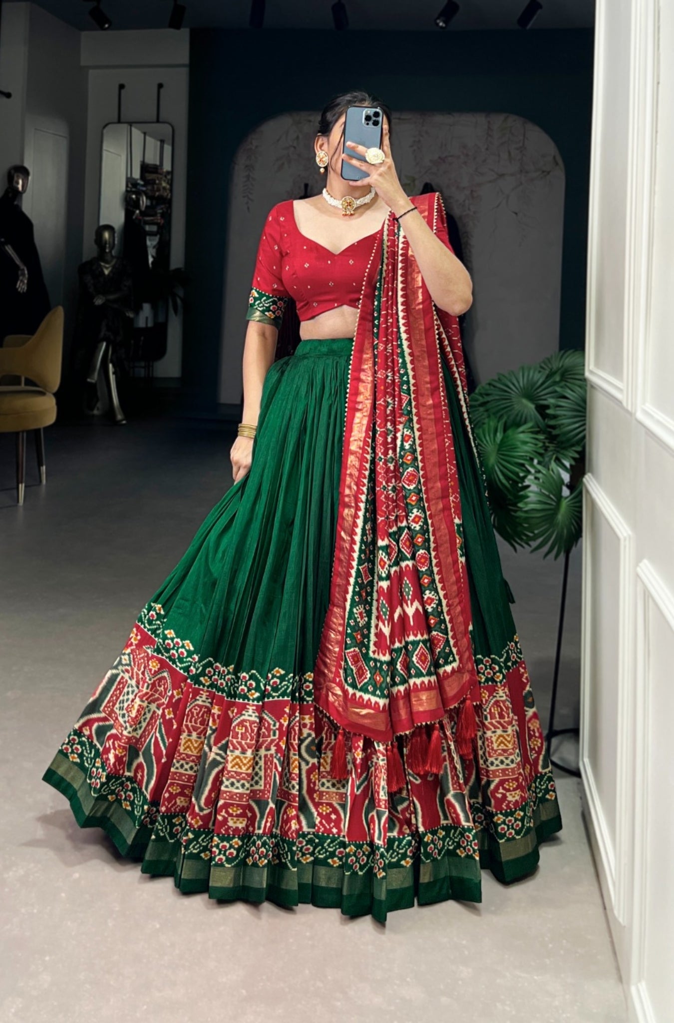 Tradition Tussar Silk Patola Printed Lehenga Choli
