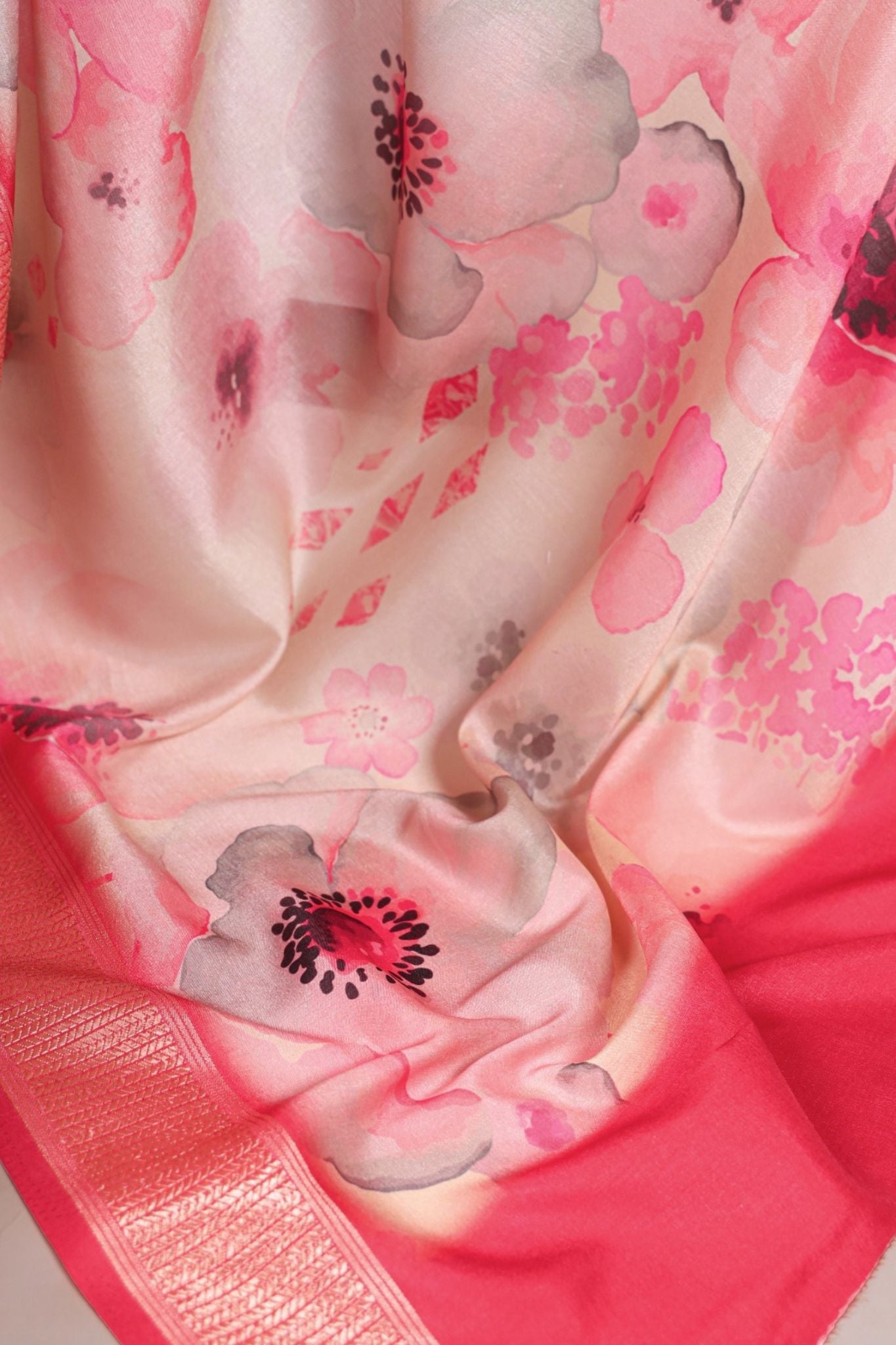 Tussar Silk Floral Printed Saree