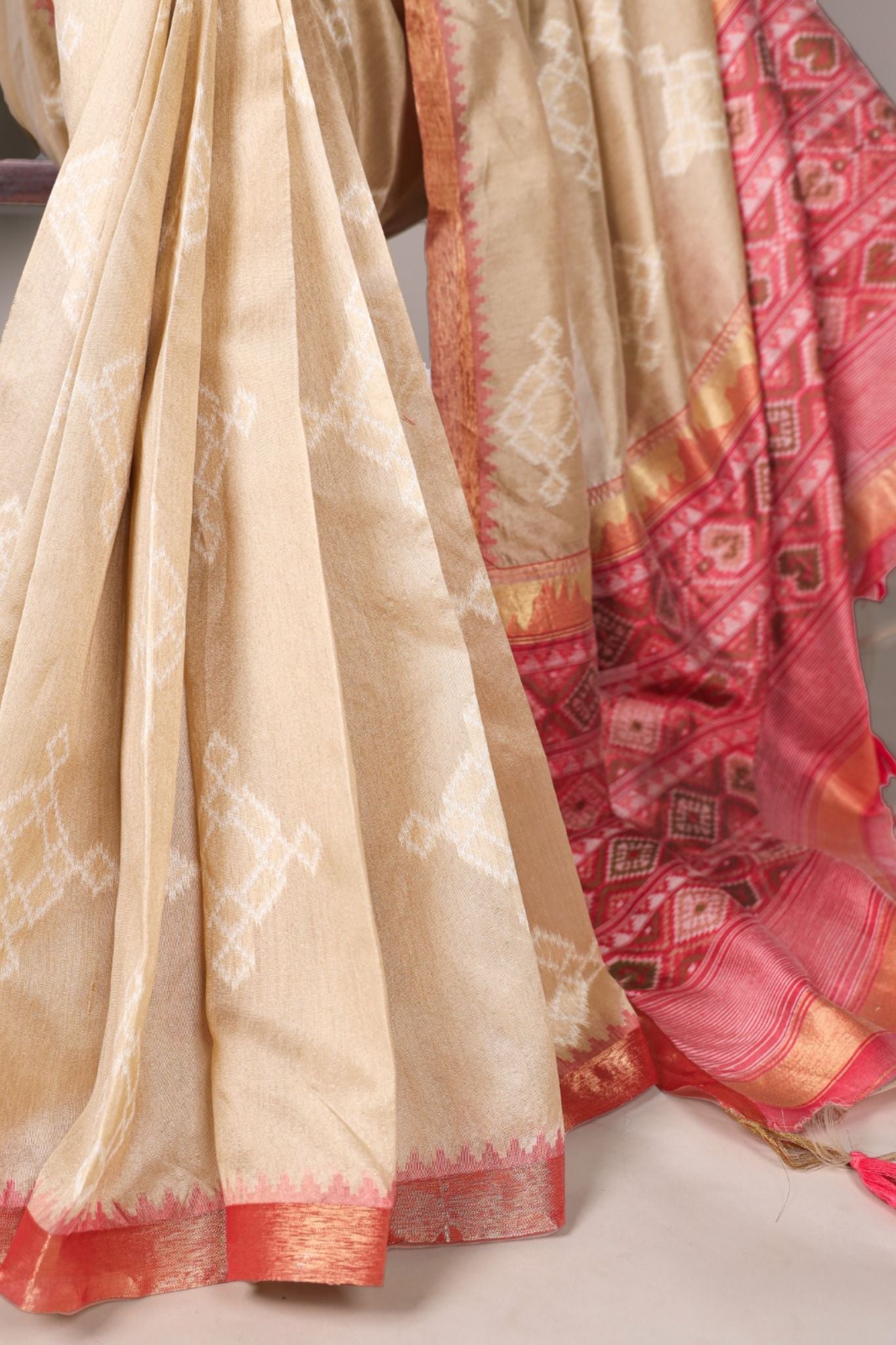 Jacquard Silk Printed With Zari Weaving Work Styled Saree