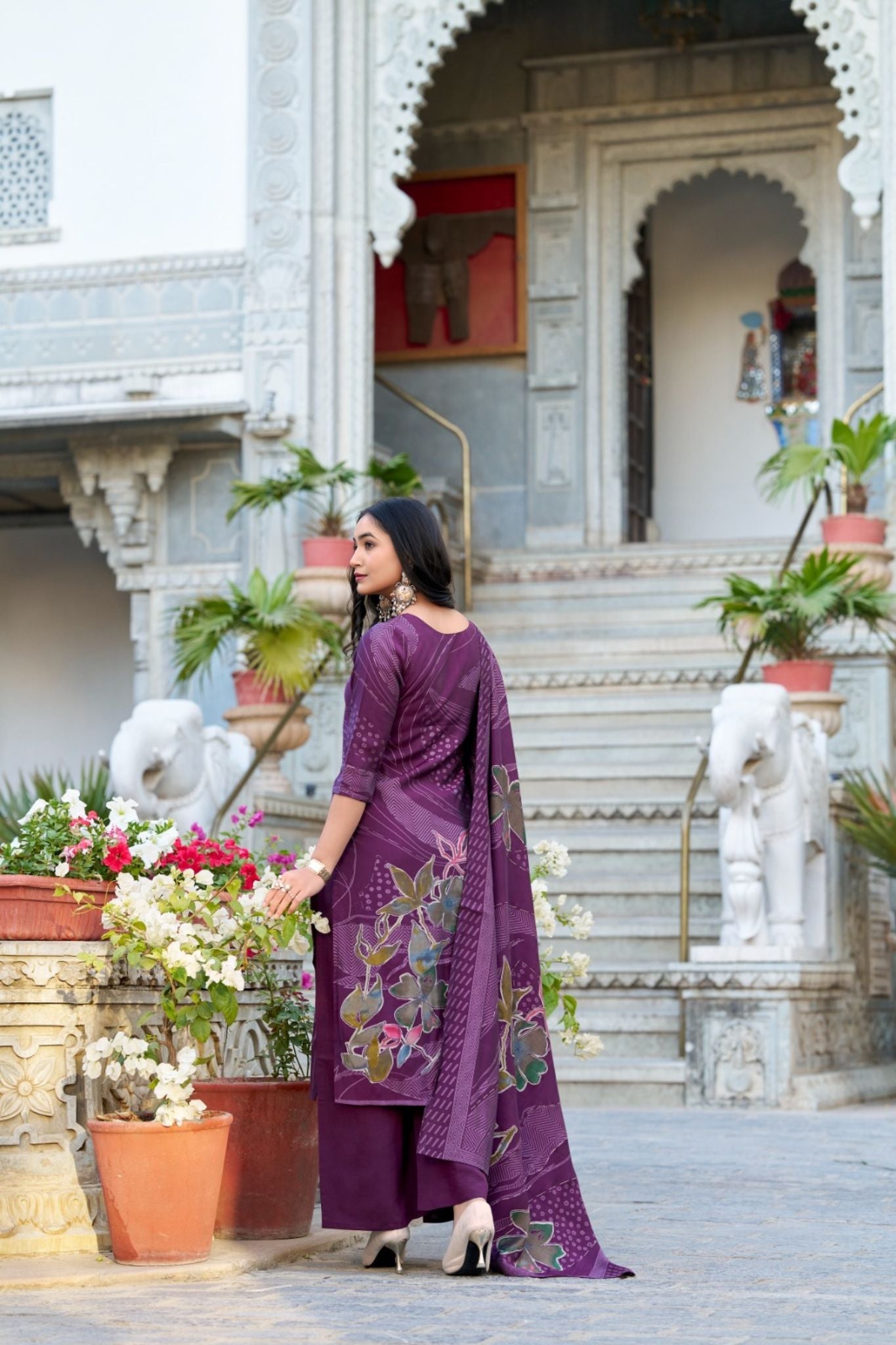 Floral Print Beets Handwork Stunning Salwar Suit