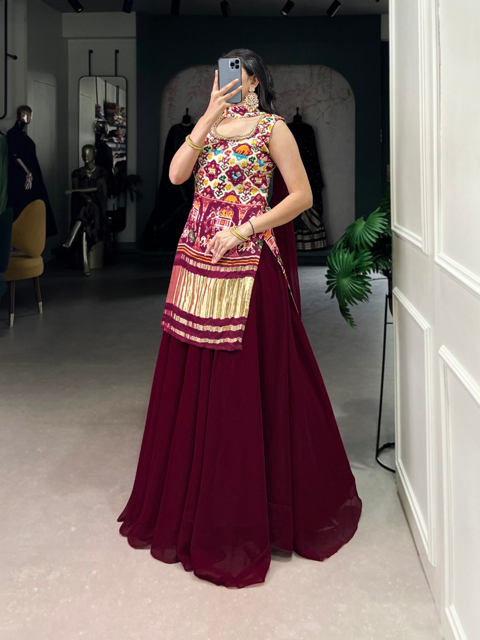 Vibrant Magenta Heavy Sharara Set For Women