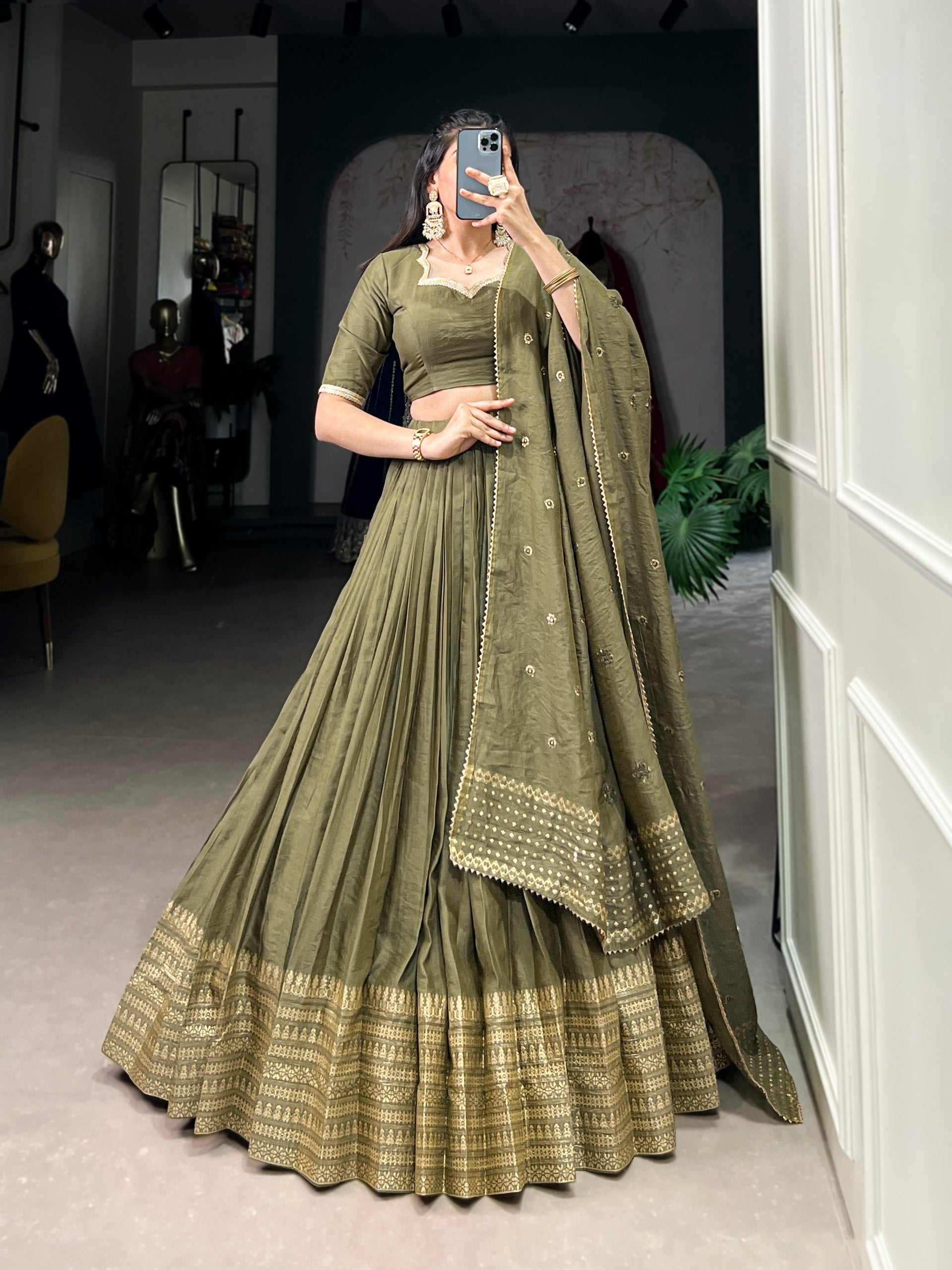 Twirl in Tradition Modern Lavender Lehenga Look with Zari Weaving work