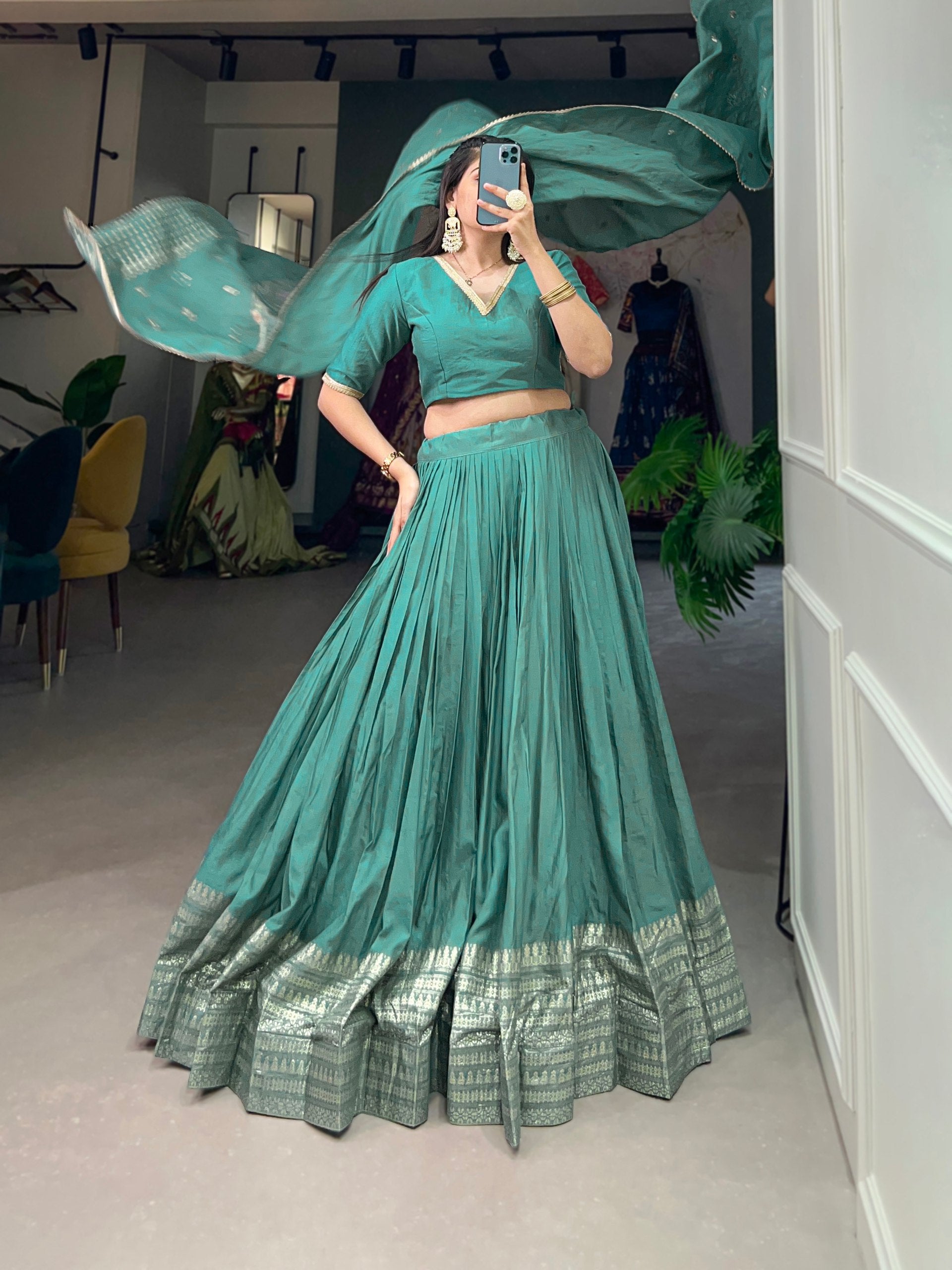 Twirl in Tradition Modern Lavender Lehenga Look with Zari Weaving work