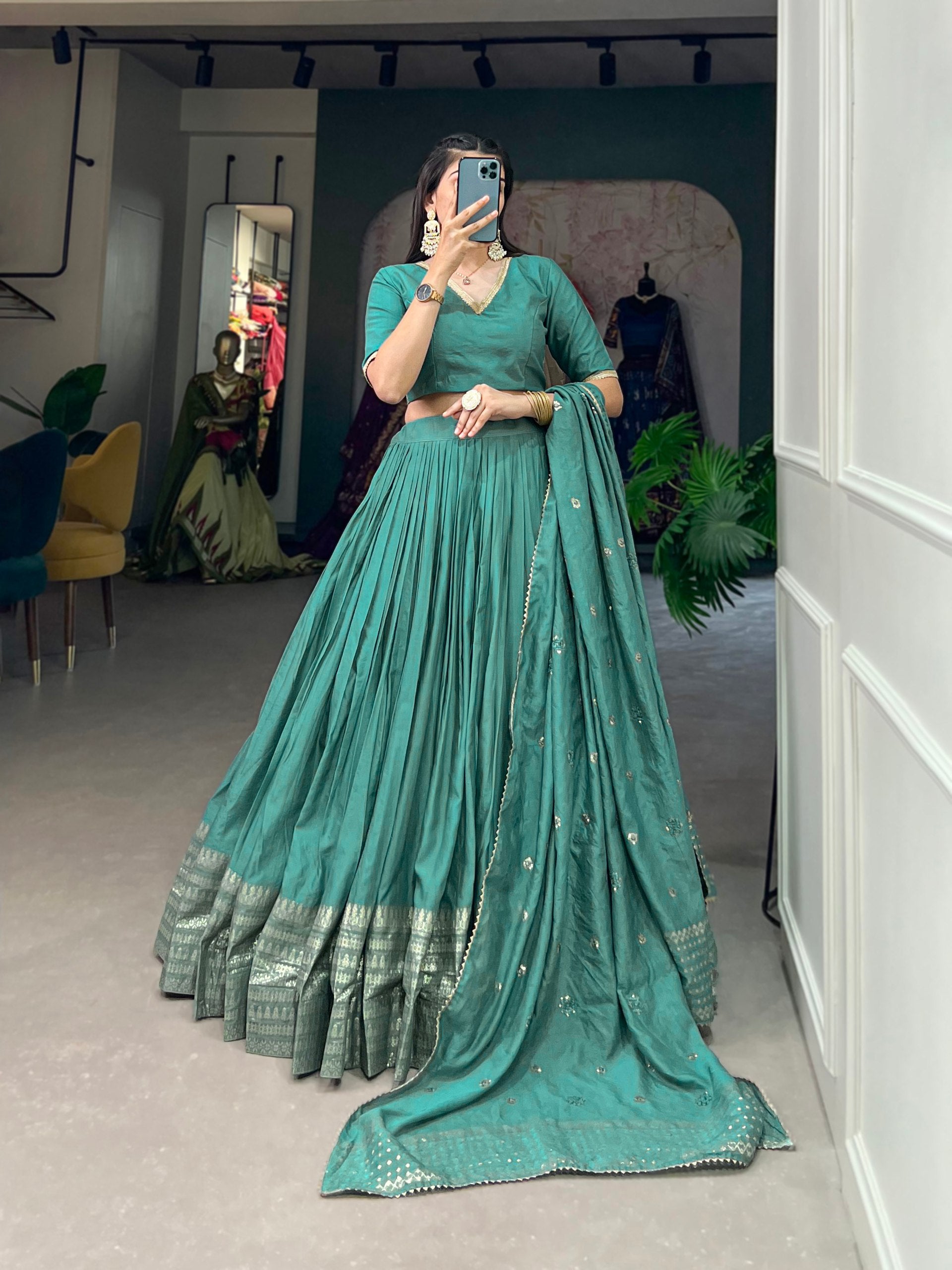 Twirl in Tradition Modern Lavender Lehenga Look with Zari Weaving work