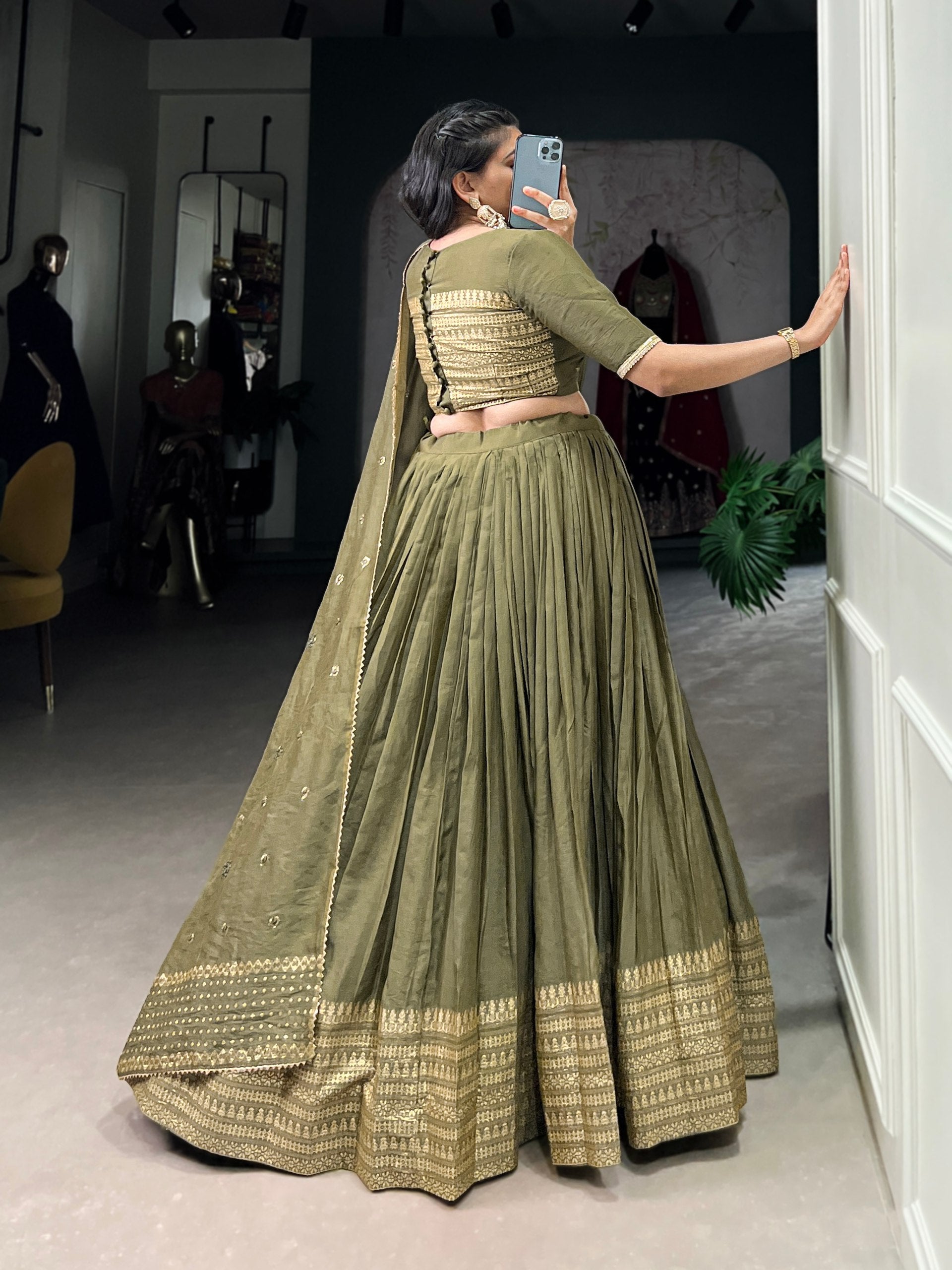Twirl in Tradition Modern Lavender Lehenga Look with Zari Weaving work