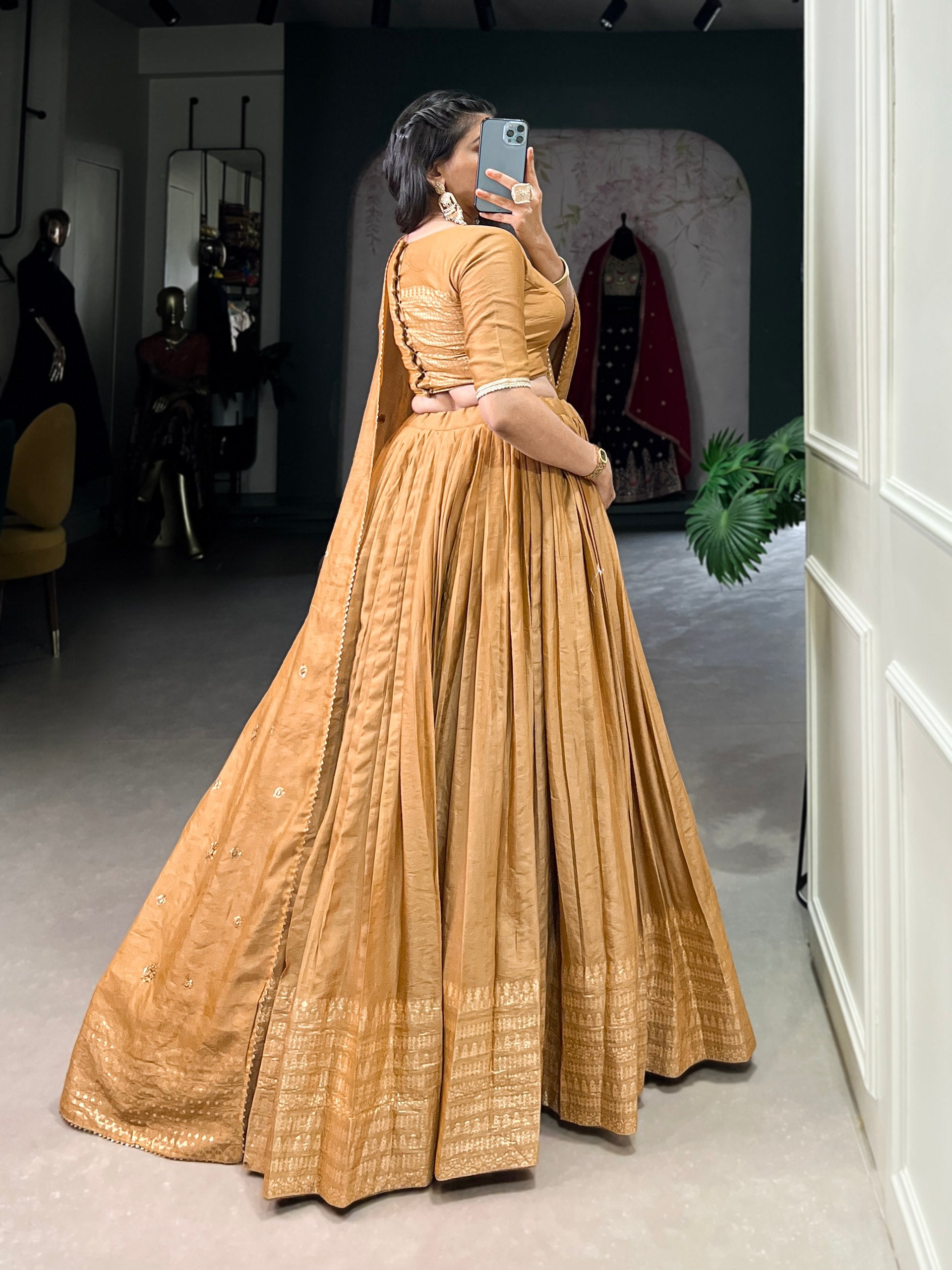Twirl in Tradition Modern Lavender Lehenga Look with Zari Weaving work