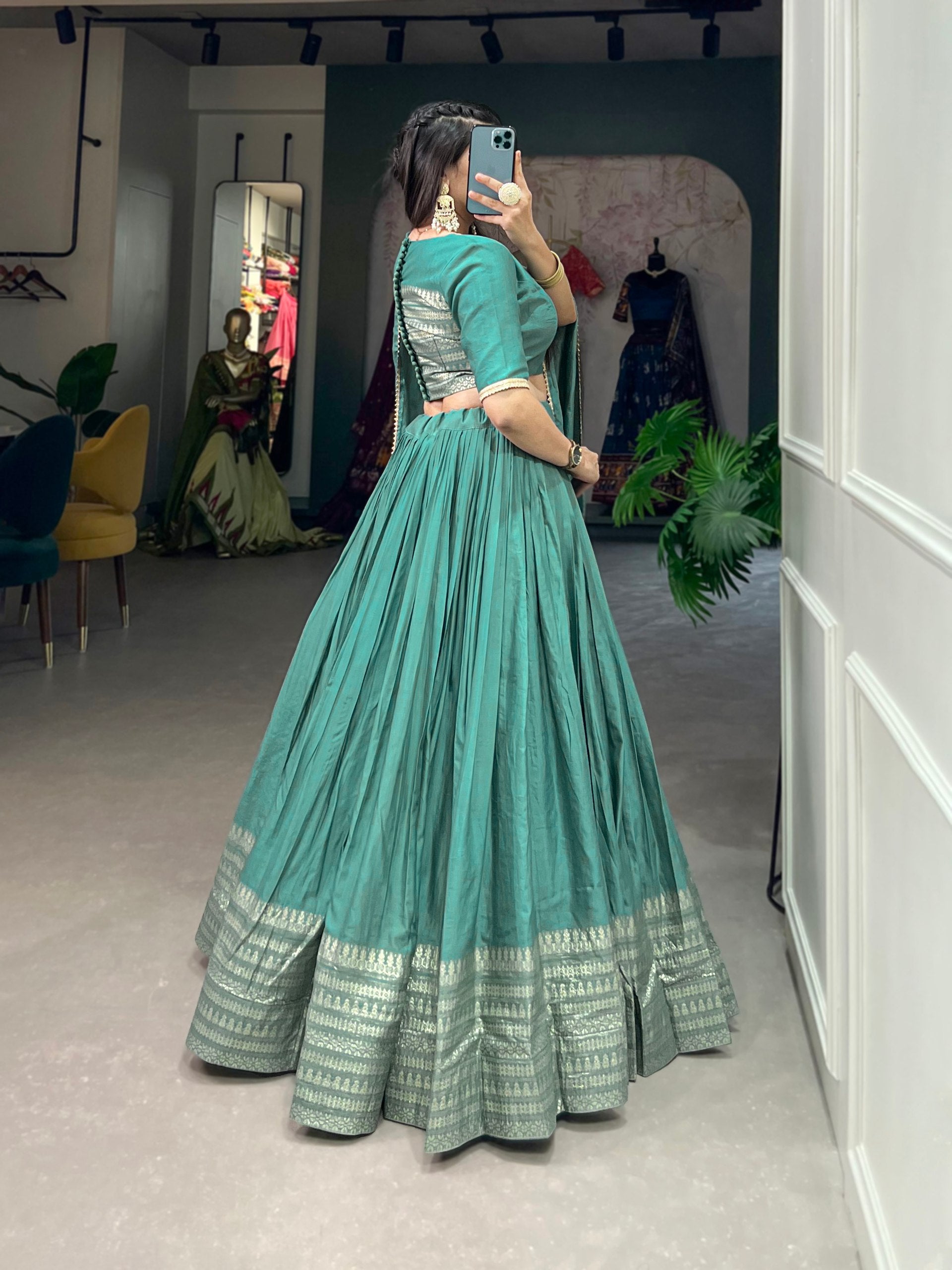 Twirl in Tradition Modern Lavender Lehenga Look with Zari Weaving work