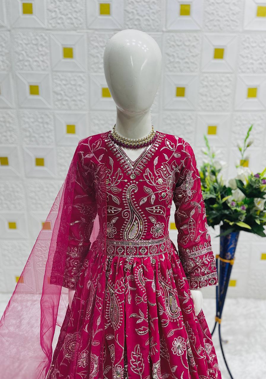Majestic Heavy Festive Wear Pink Gown