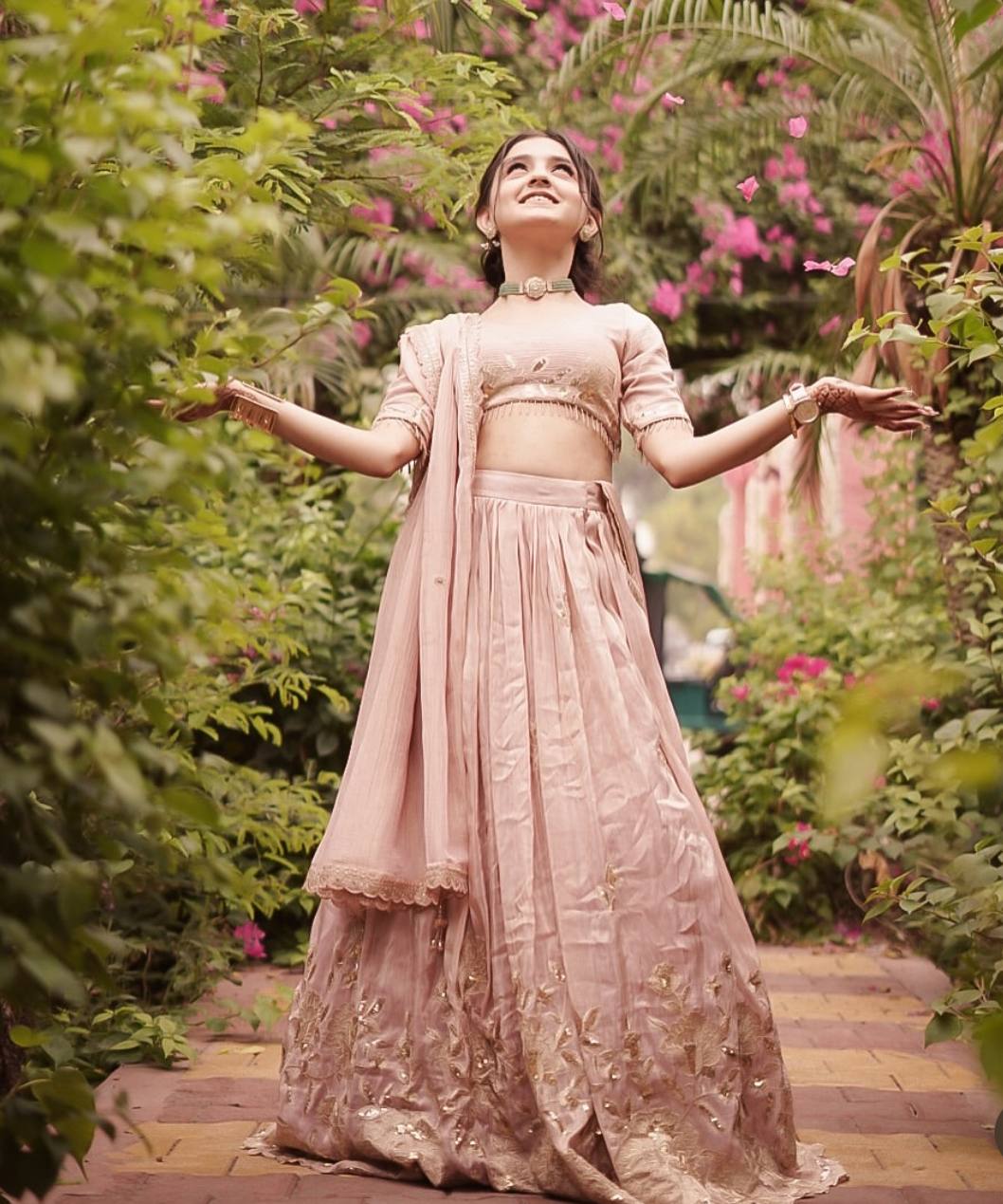 Blush Pink Embroidered Lehenga Choli with Dupatta For Wedding & Festive Collection