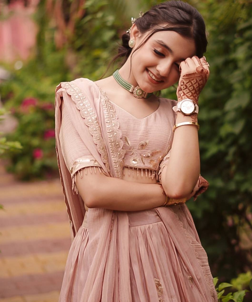 Blush Pink Embroidered Lehenga Choli with Dupatta For Wedding & Festive Collection