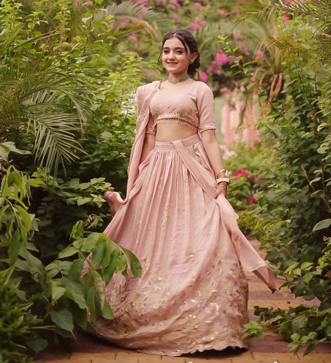 Blush Pink Embroidered Lehenga Choli with Dupatta For Wedding & Festive Collection