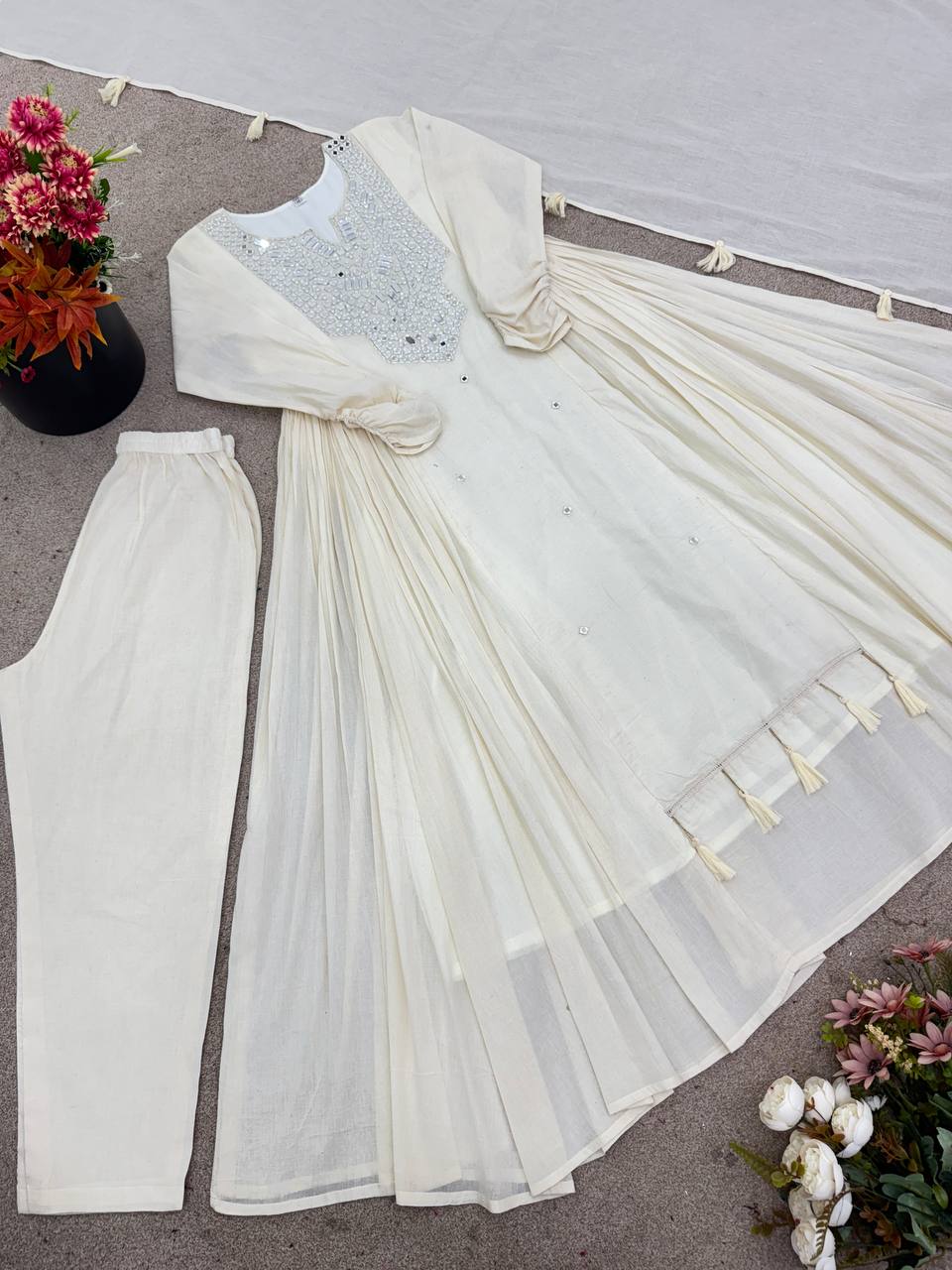 Timeless white shade for a royal and graceful appeal Wear