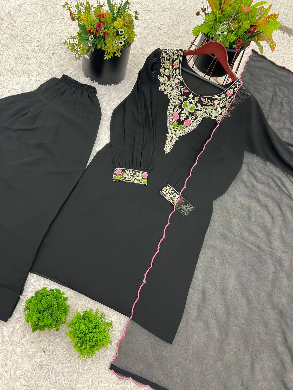 Pastel Perfection Mint Green Kurta Set with Dupatta For Women