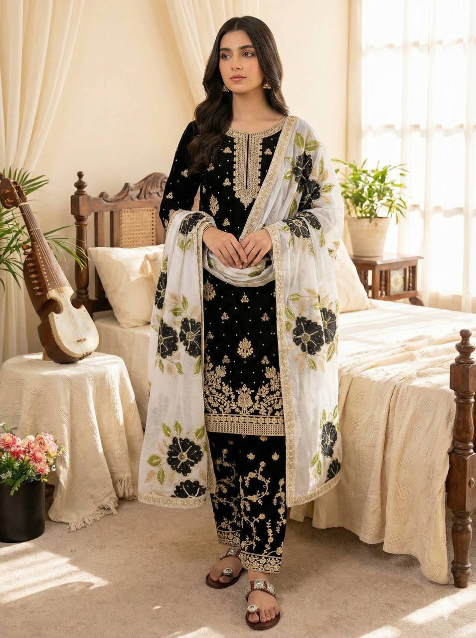 Signature Black Classic Kurta Set for Festive Occasions
