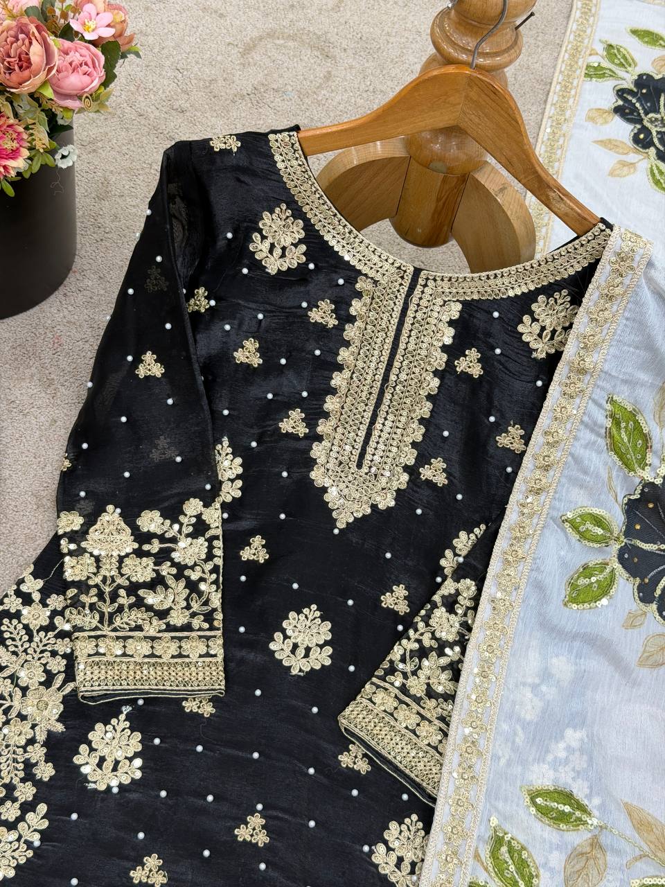 Signature Black Classic Kurta Set for Festive Occasions