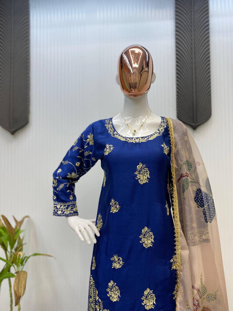 Designer Black Embroidered Kurti Sharara Set with Designer Dupatta