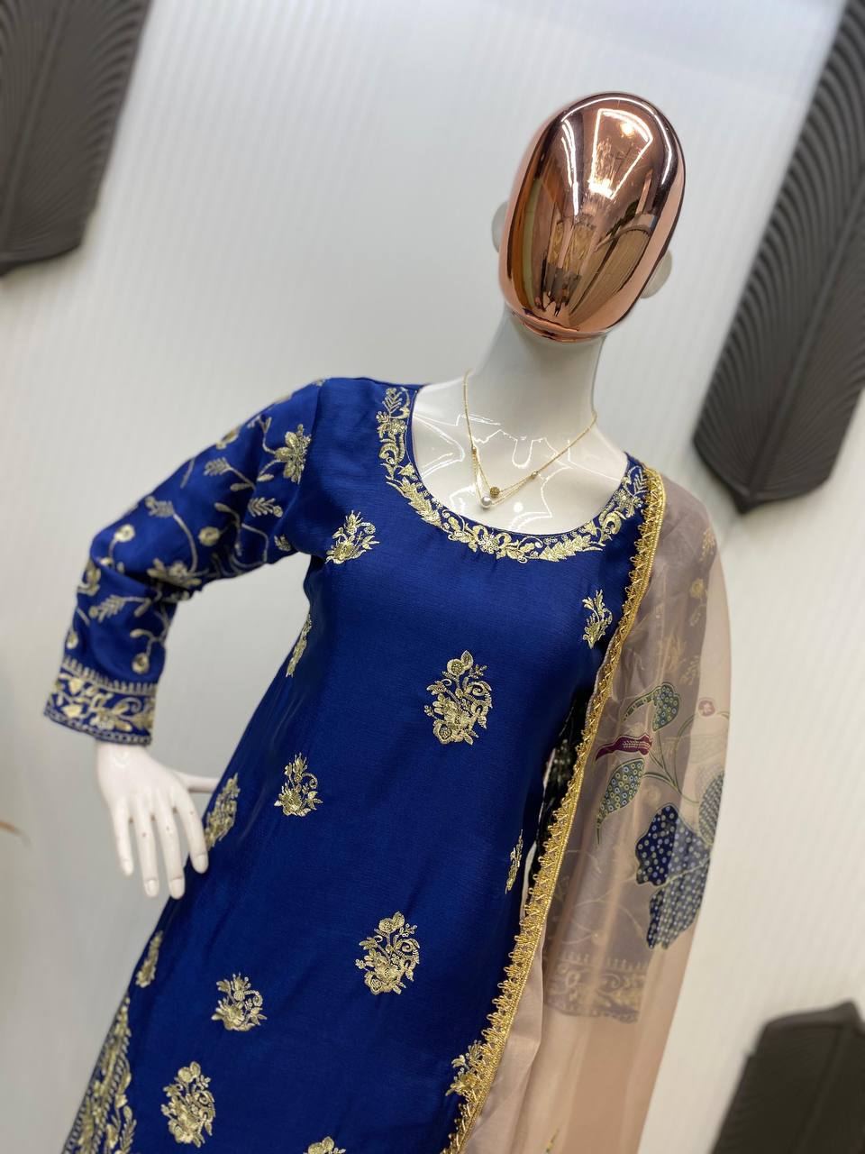 Designer Black Embroidered Kurti Sharara Set with Designer Dupatta