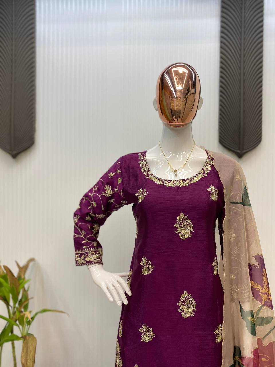 Designer Black Embroidered Kurti Sharara Set with Designer Dupatta