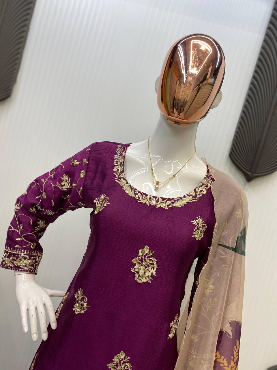 Designer Black Embroidered Kurti Sharara Set with Designer Dupatta