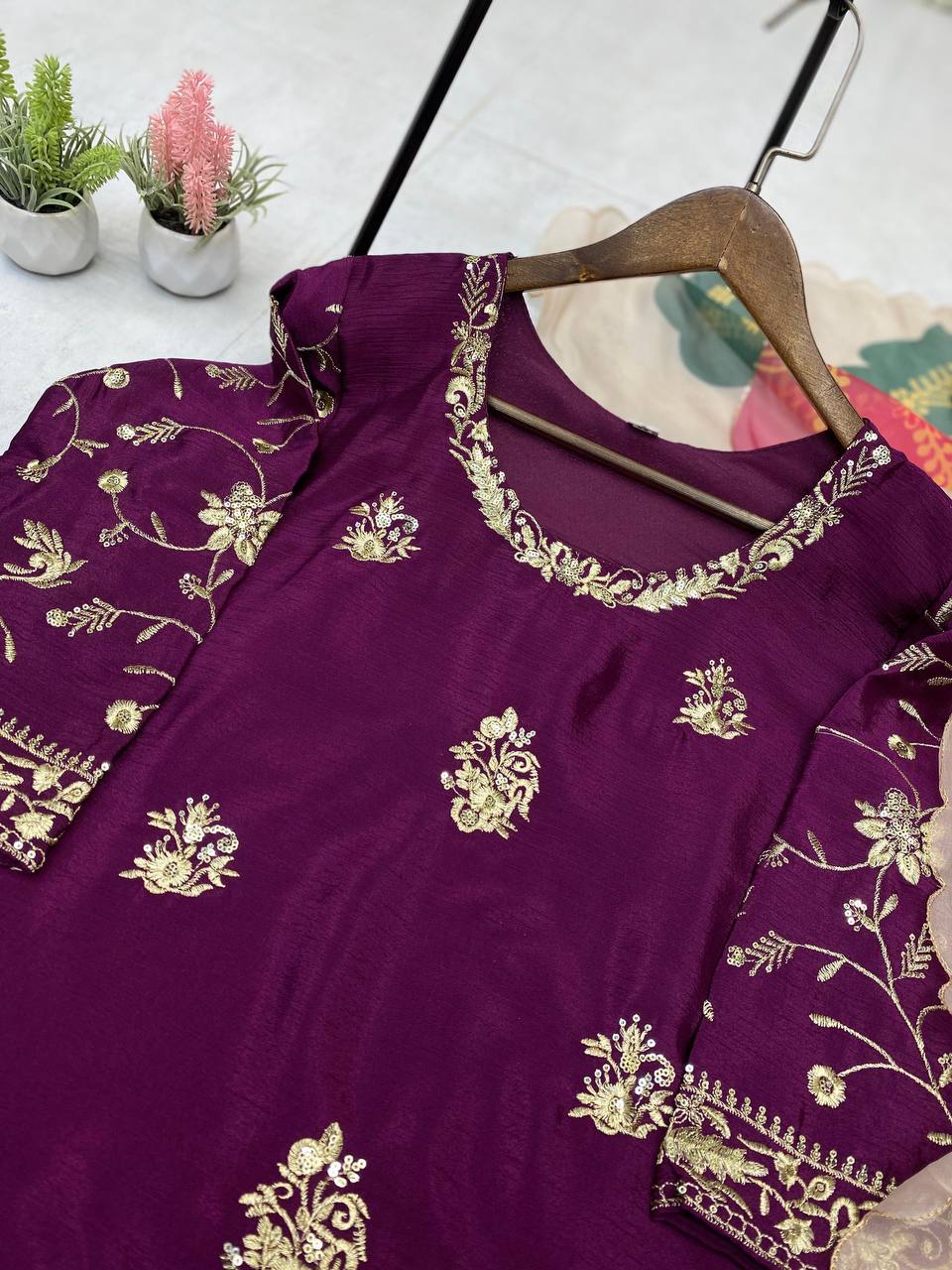 Designer Black Embroidered Kurti Sharara Set with Designer Dupatta