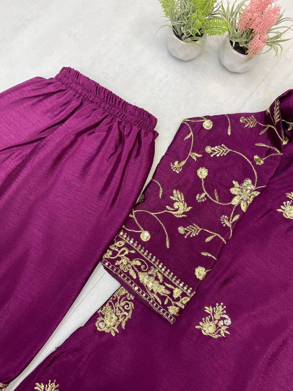 Designer Black Embroidered Kurti Sharara Set with Designer Dupatta