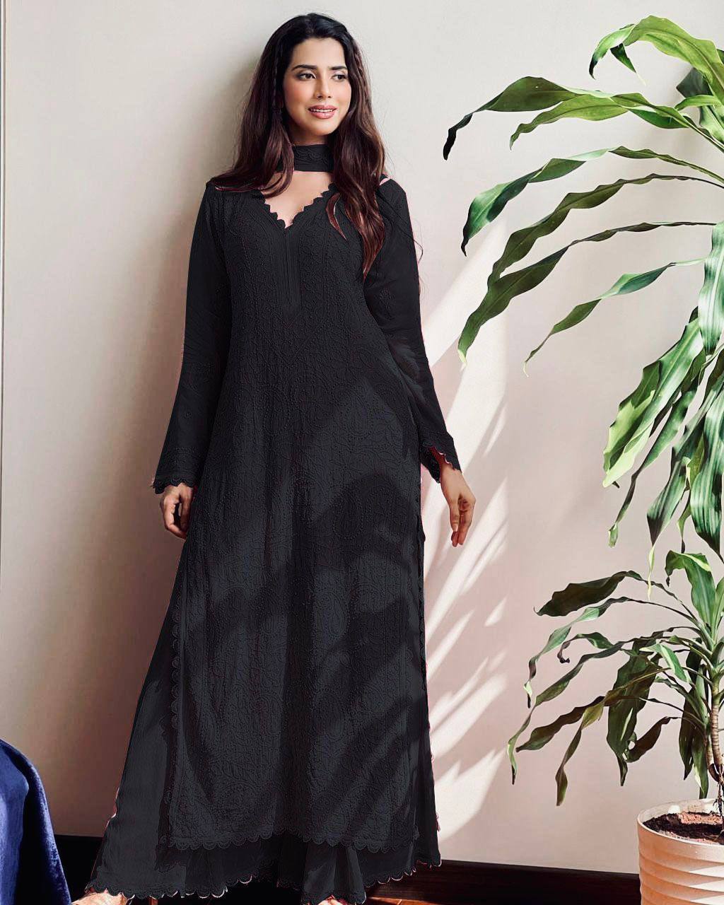 Stylish Grey Long Kurta Set for Party & Festive Wear For Women