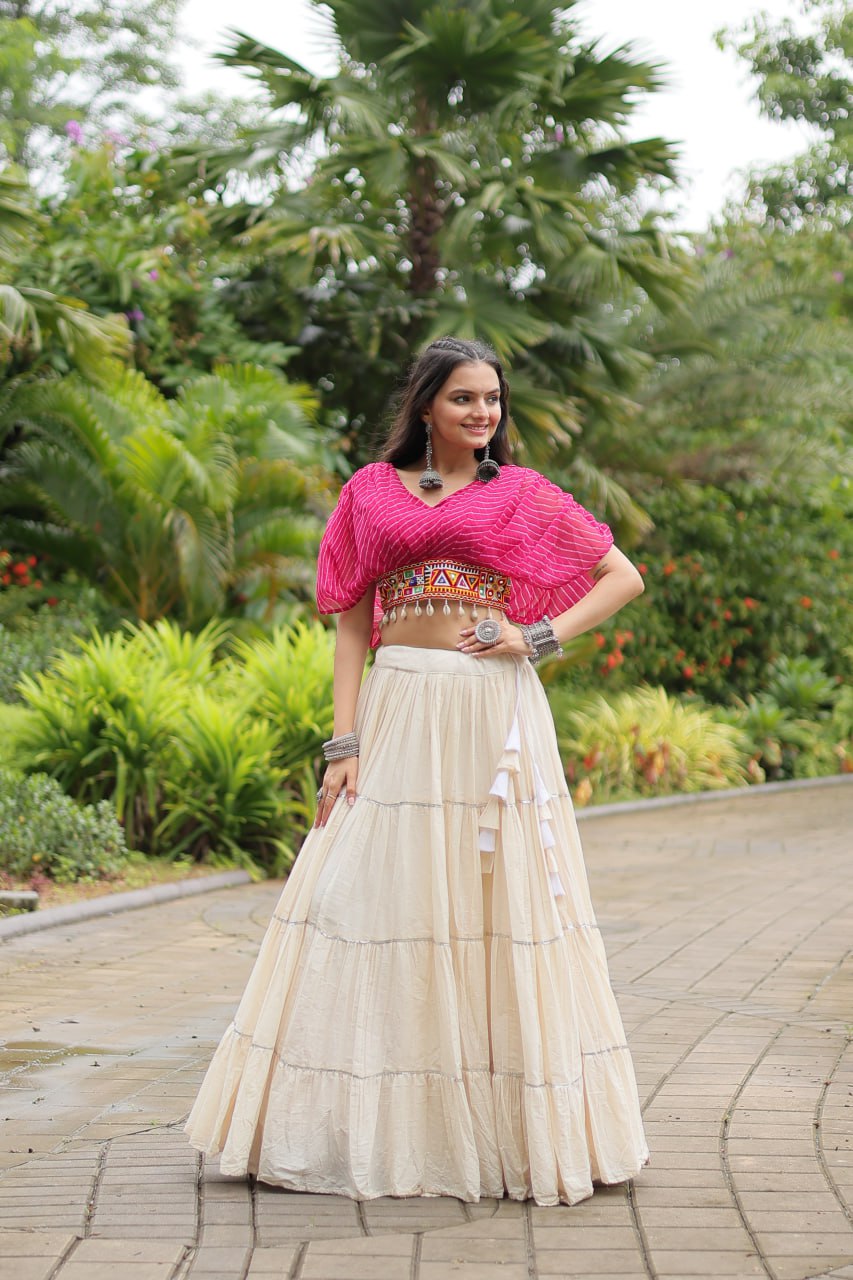 Adorable Designer Readymade Cotton Lehenga choli Set For Women