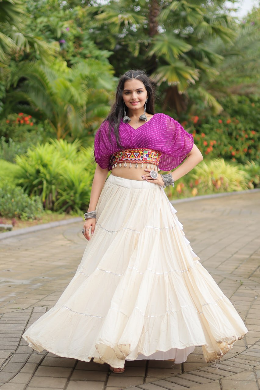 Adorable Designer Readymade Cotton Lehenga choli Set For Women