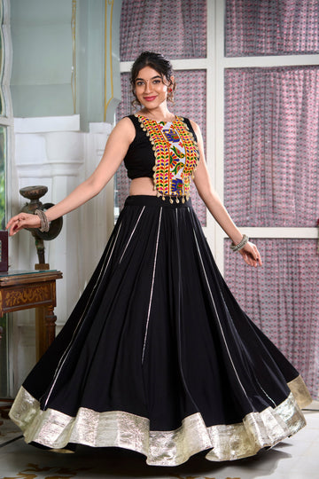 Midnight Charm Black Lehenga Choli For Navratri Night