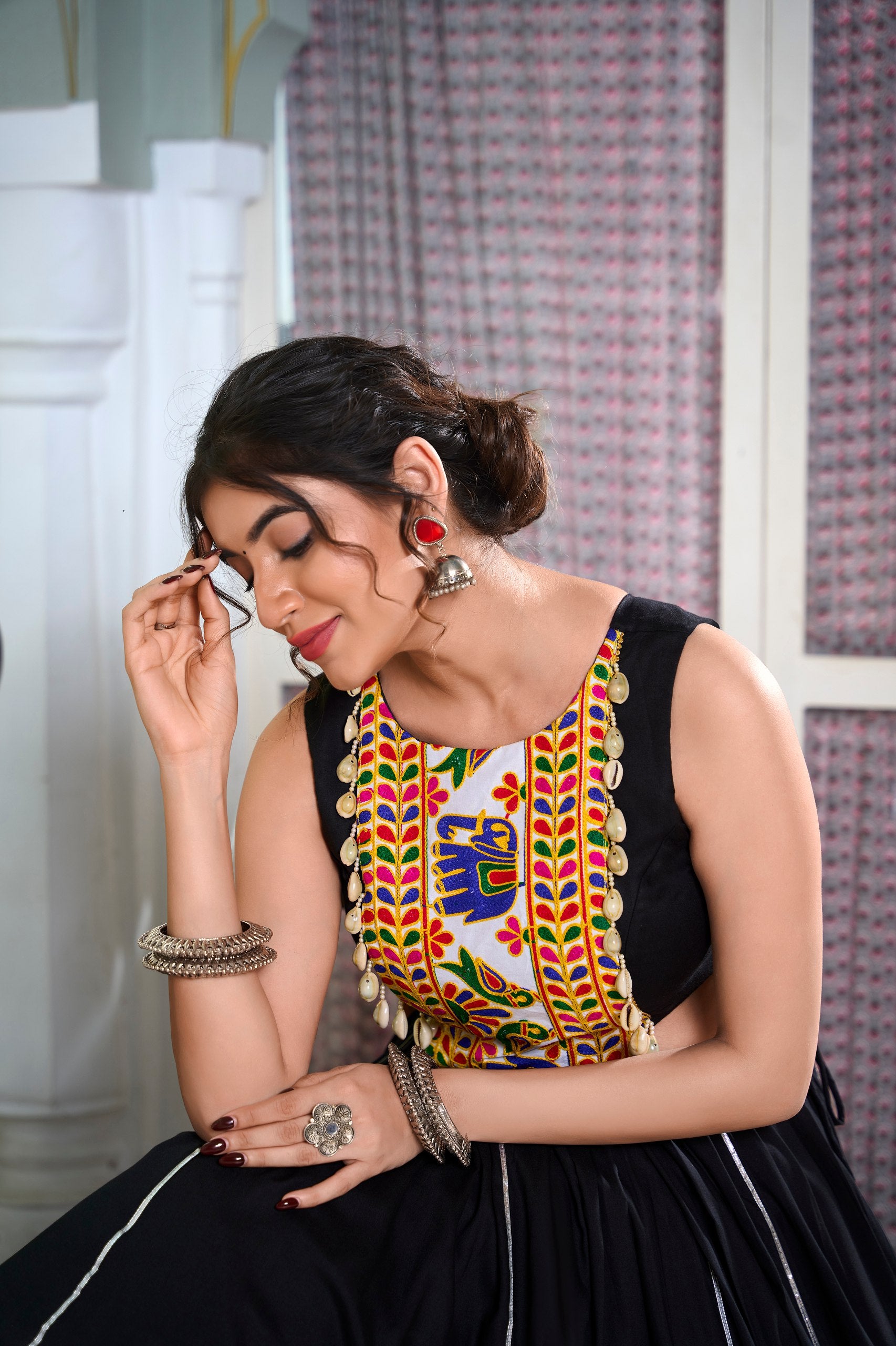 Midnight Charm Black Lehenga Choli For Navratri Night