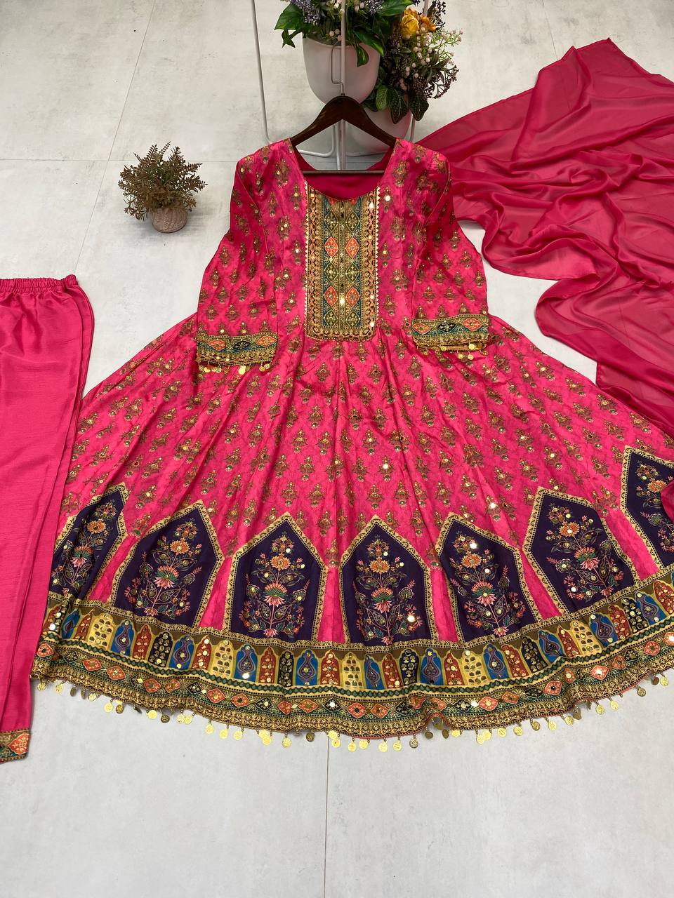 Premium Pink Festive Wear Suit with Rich Detailing