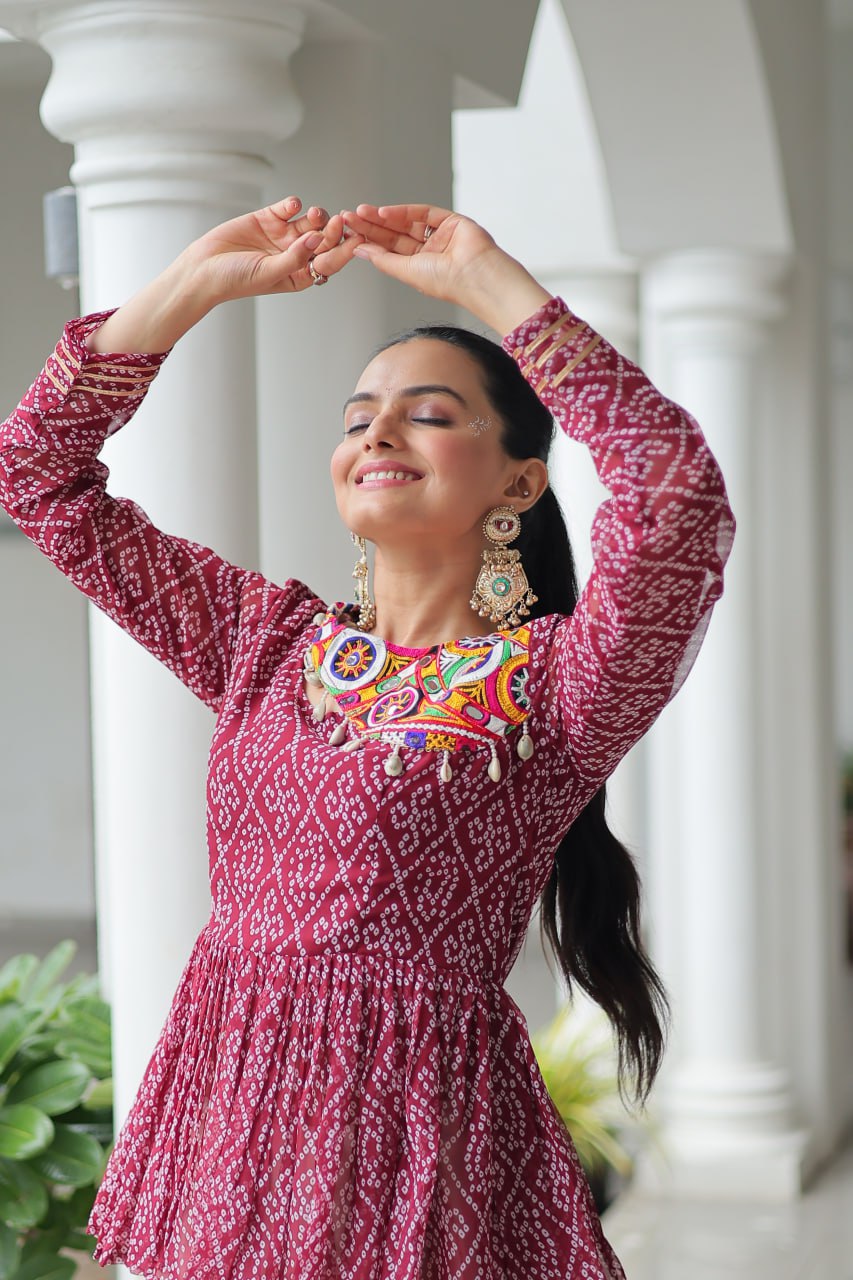 Dazzling Purple Cotton Gota Patti Work Navratri Wear Lehenga Choli