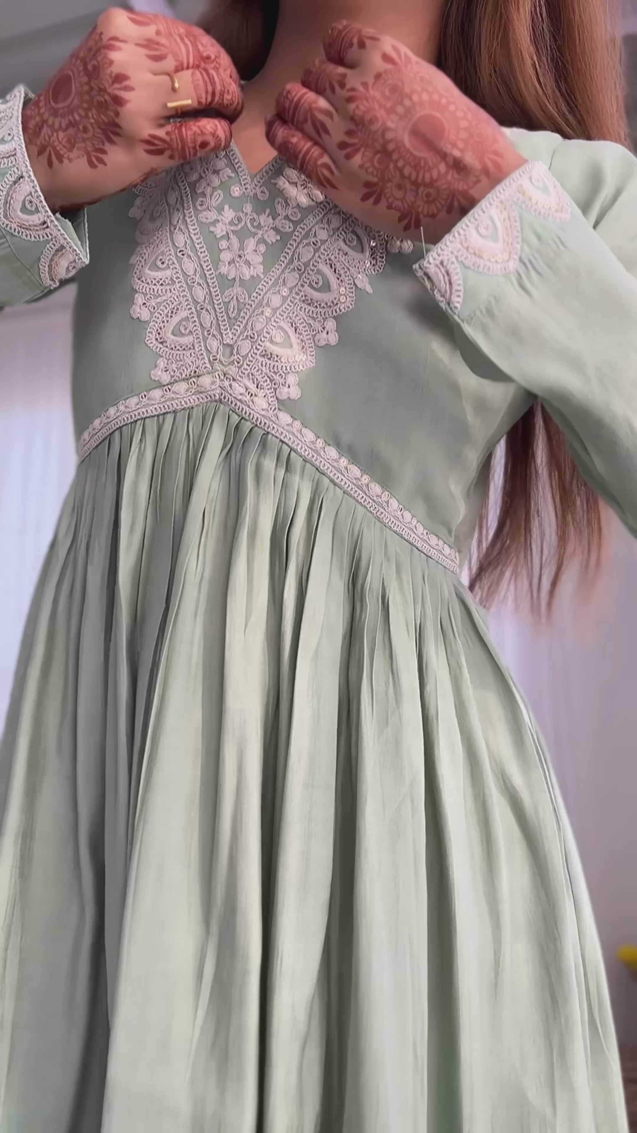 Enchanting Pista Green Traditional Pant Suit For Women