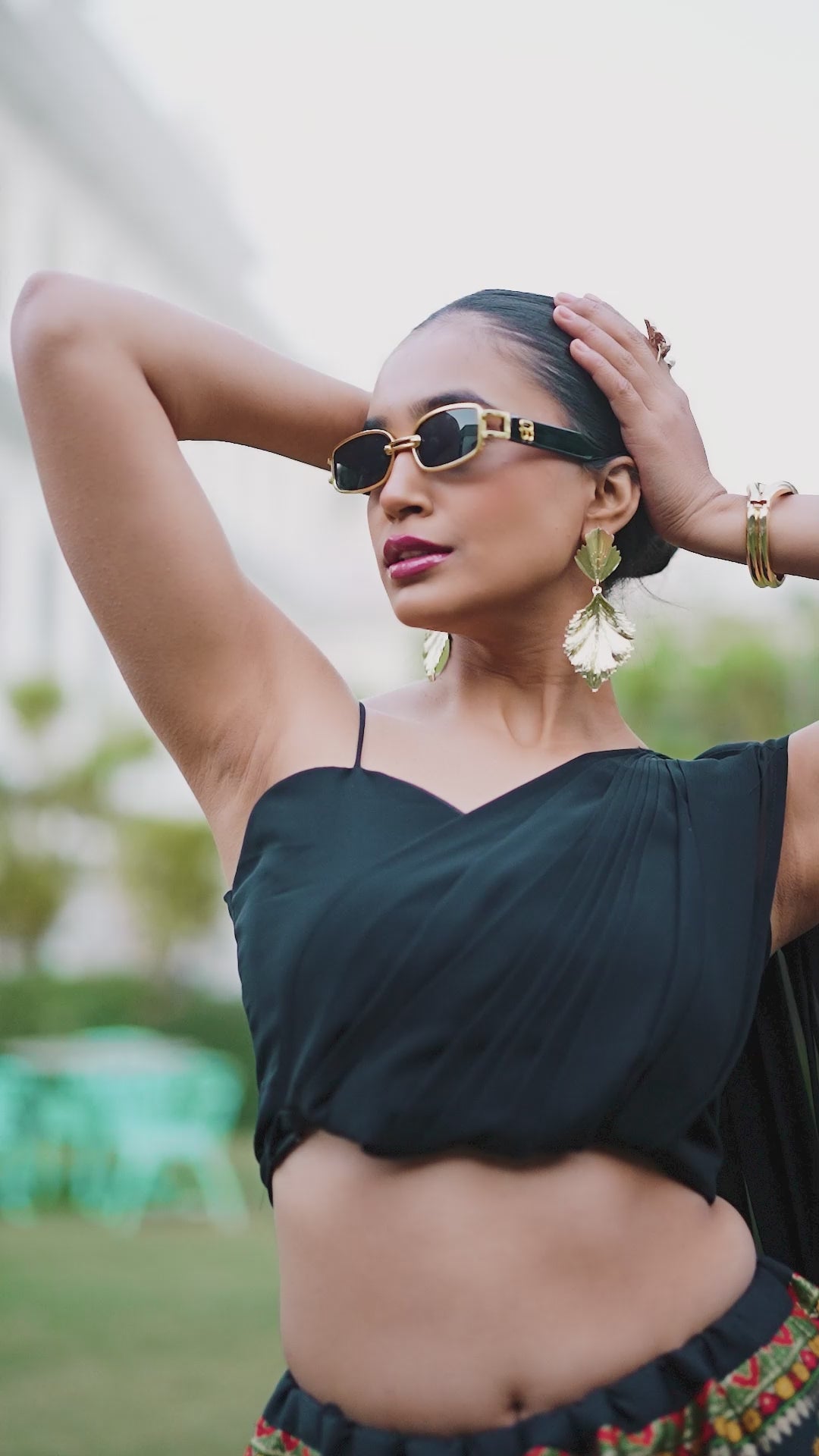 Stunning Black Banarasi silk multi colored floral lehenga