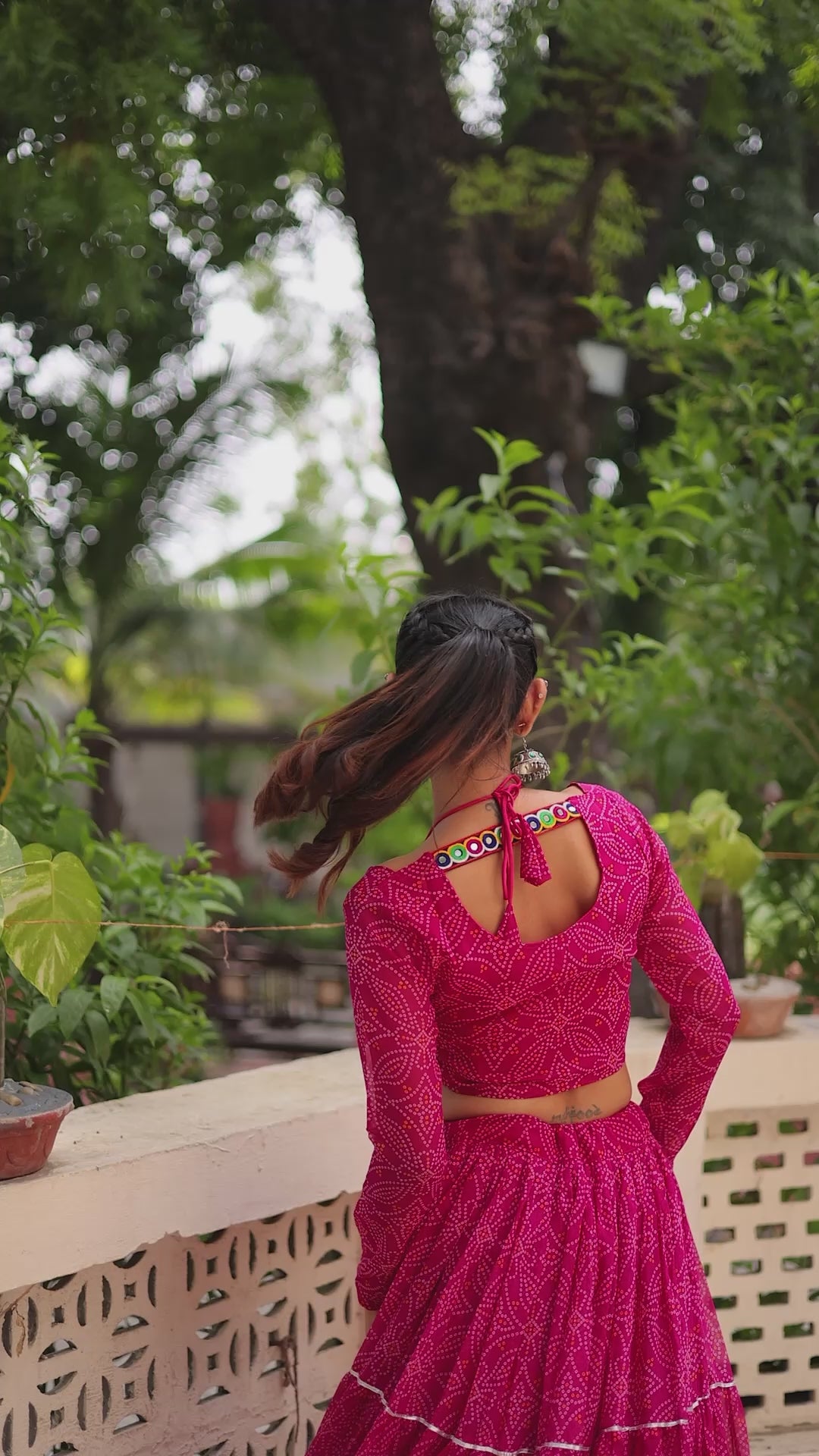 Vibrant Red Navratri Lehenga with Gamthi Embroidery Blouse