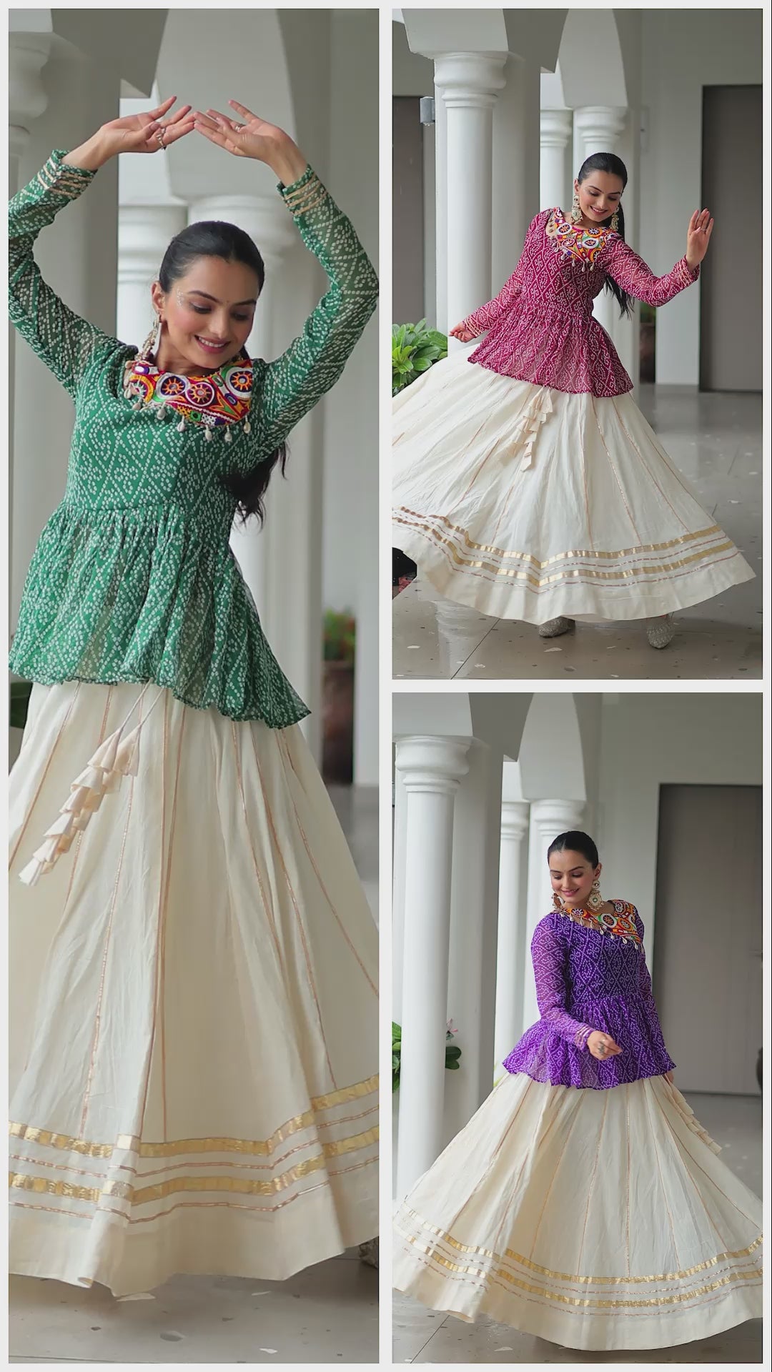 Dazzling Purple Cotton Gota Patti Work Navratri Wear Lehenga Choli